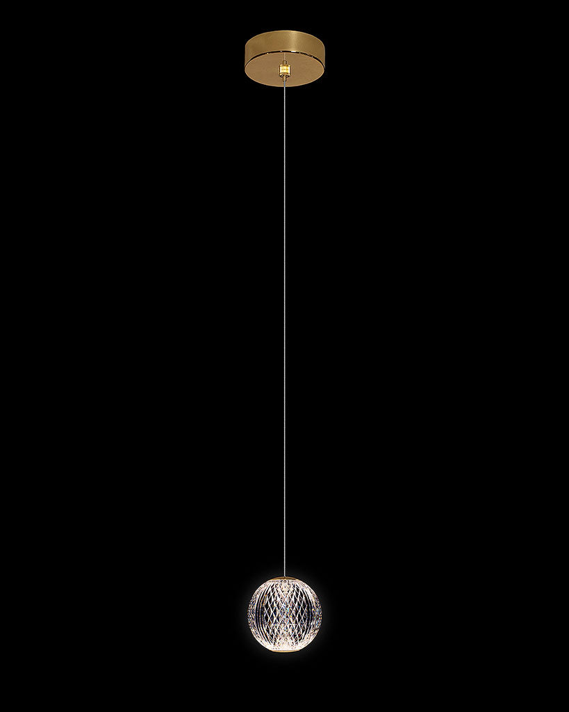 Diamante Single Pendant Gold Light