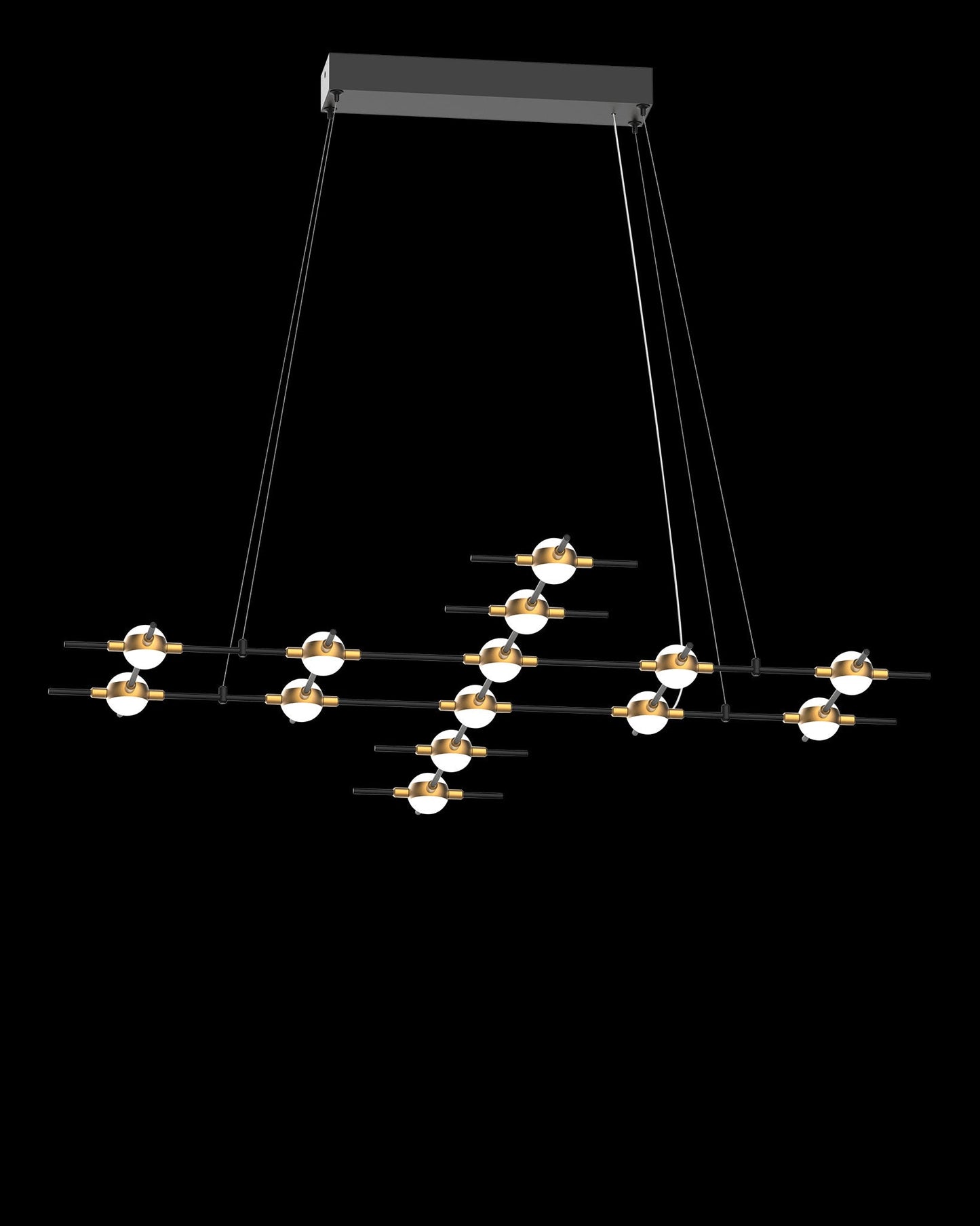Molecular 14Lt Pendant Black With Gold Model H Light