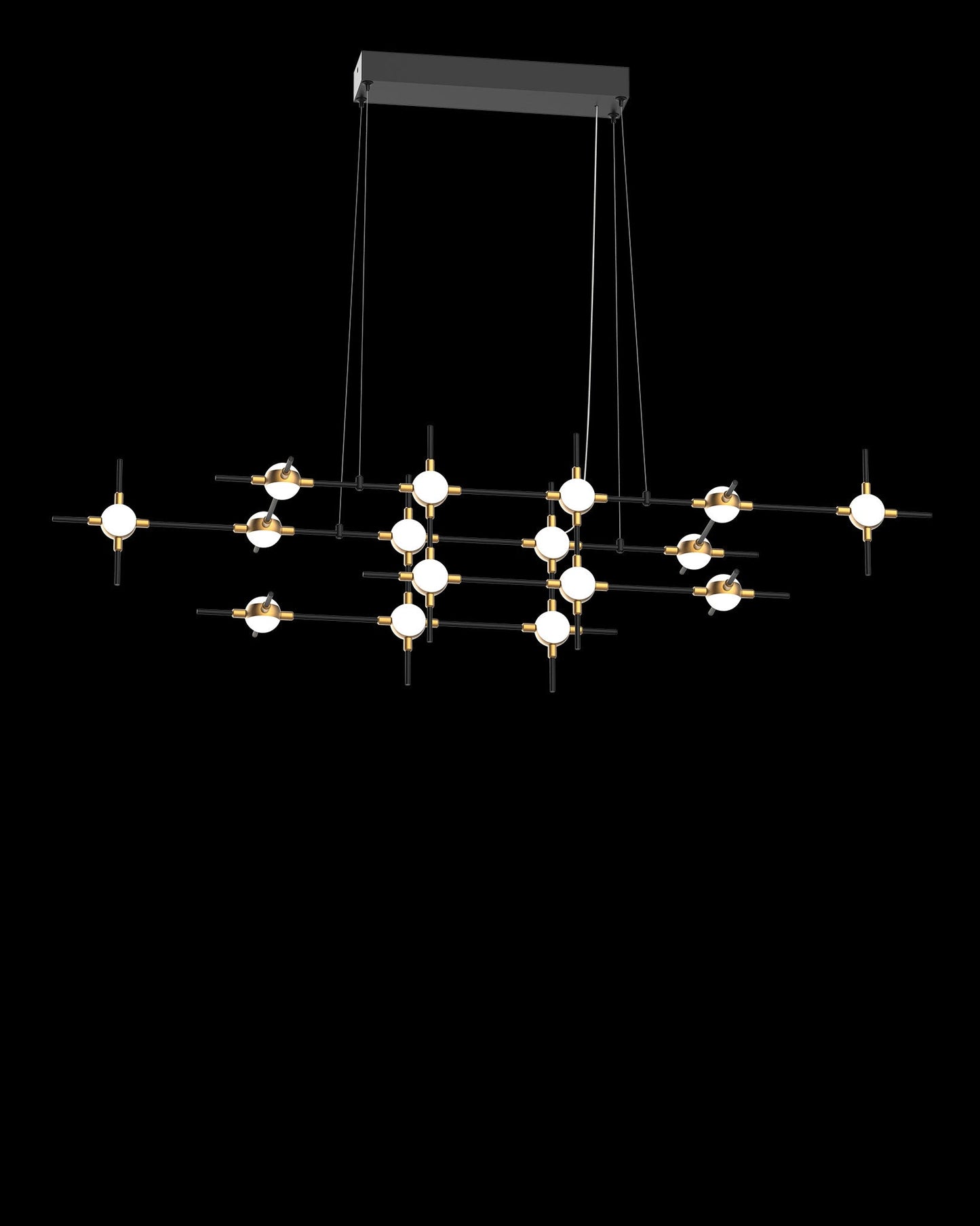 Molecular 16Lt Pendant Black With Gold Model E Light