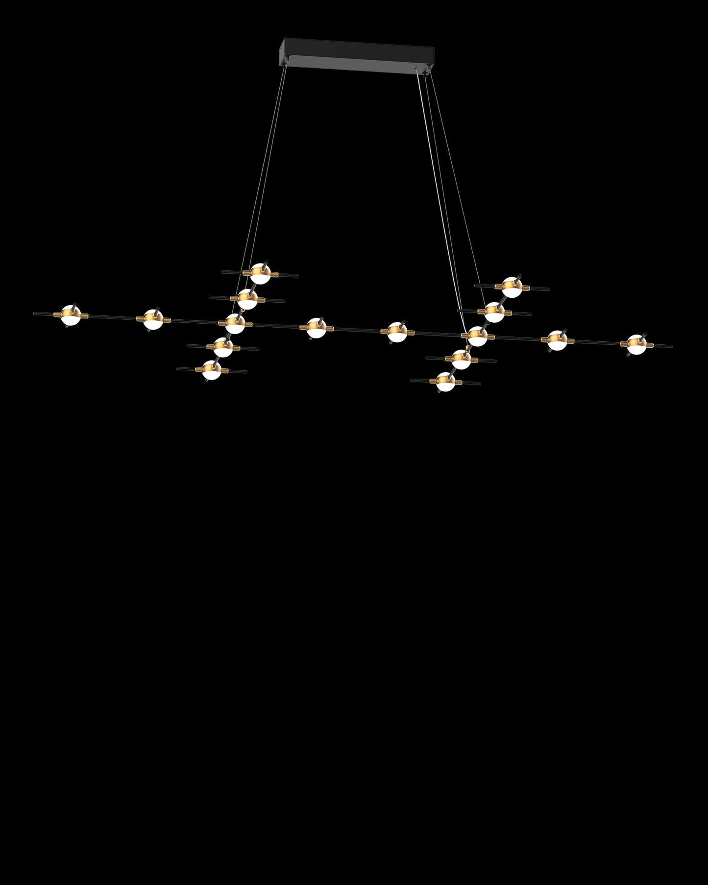 Molecular 16Lt Pendant Black With Gold Model F Light