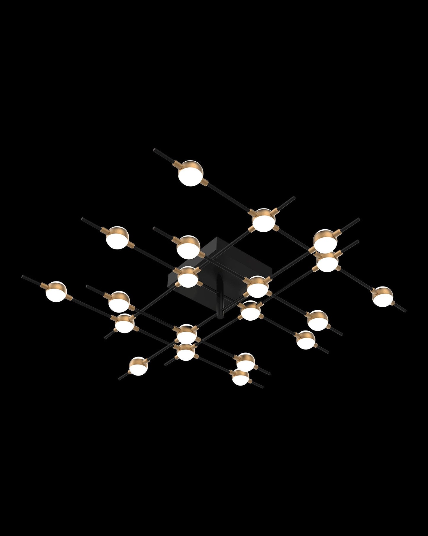 Molecular 20Lt Ceiling Black With Gold Model B Light