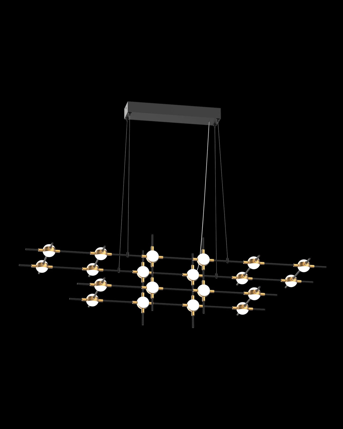 Molecular 20Lt Pendant Black With Gold Model D Light