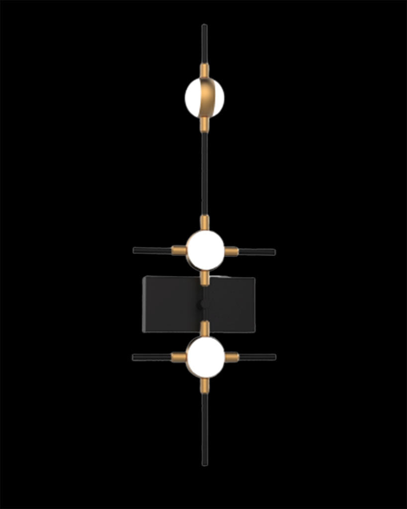 Molecular 3Lt Wall Black With Gold Model C Light
