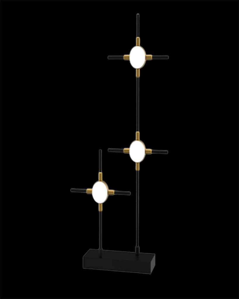 Molecular 3Lt Table Black With Gold Model B Light