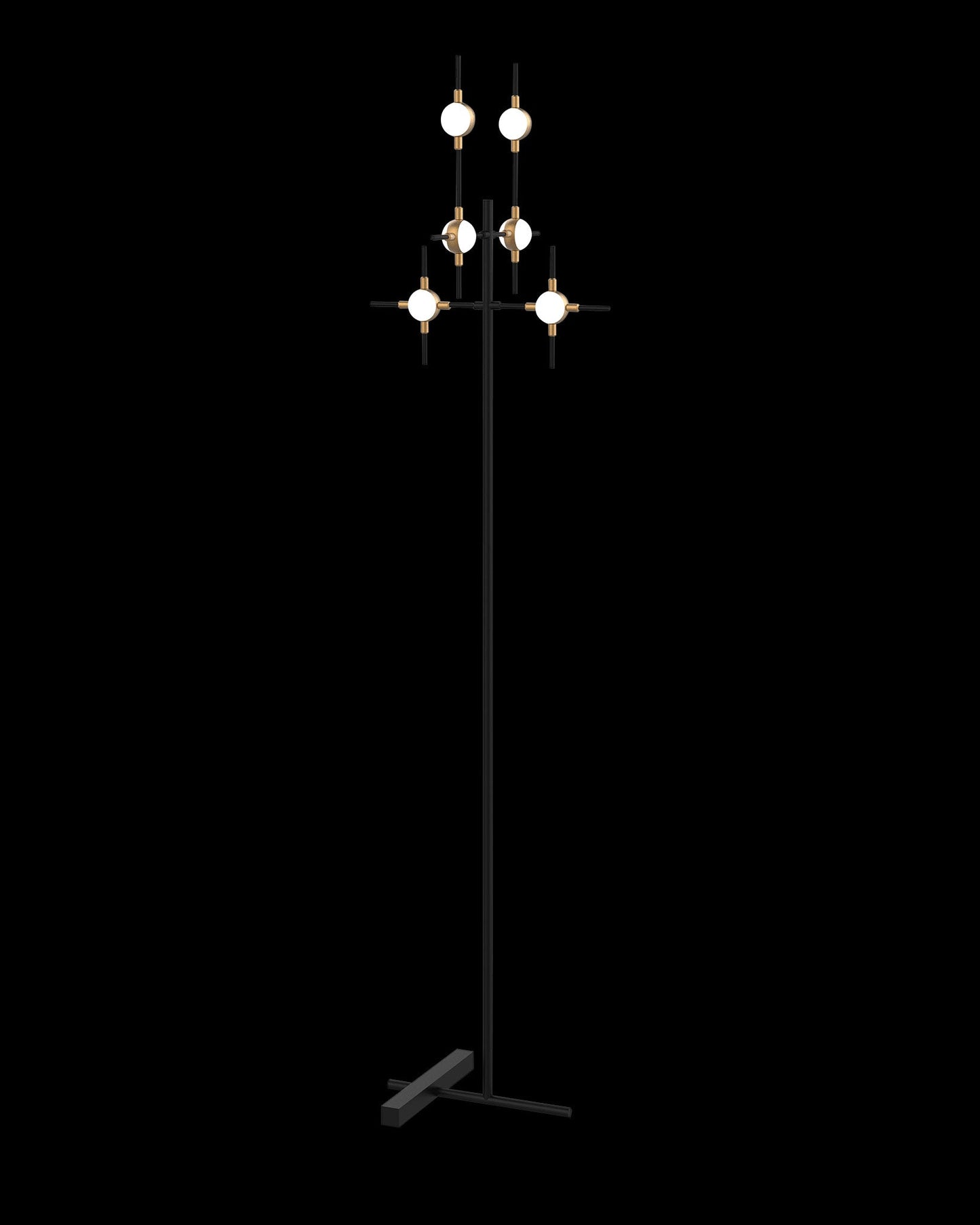 Molecular 6Lt Floor Lamp Black With Gold Model C Light