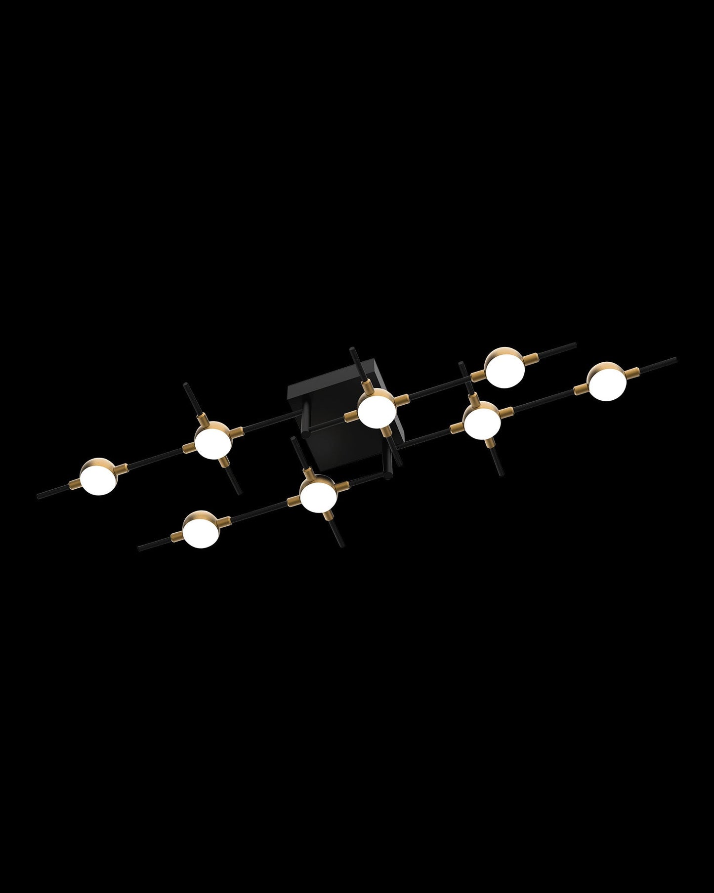 Molecular 8Lt Ceiling Black With Gold Model B Light
