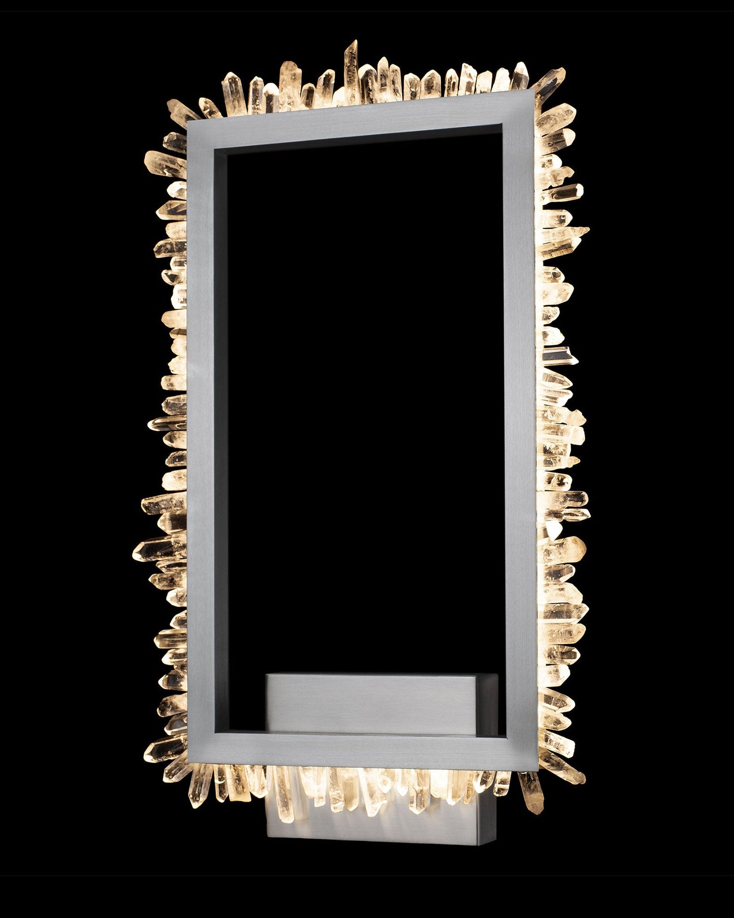 Quartz Retangular wall Light Satin Nickel