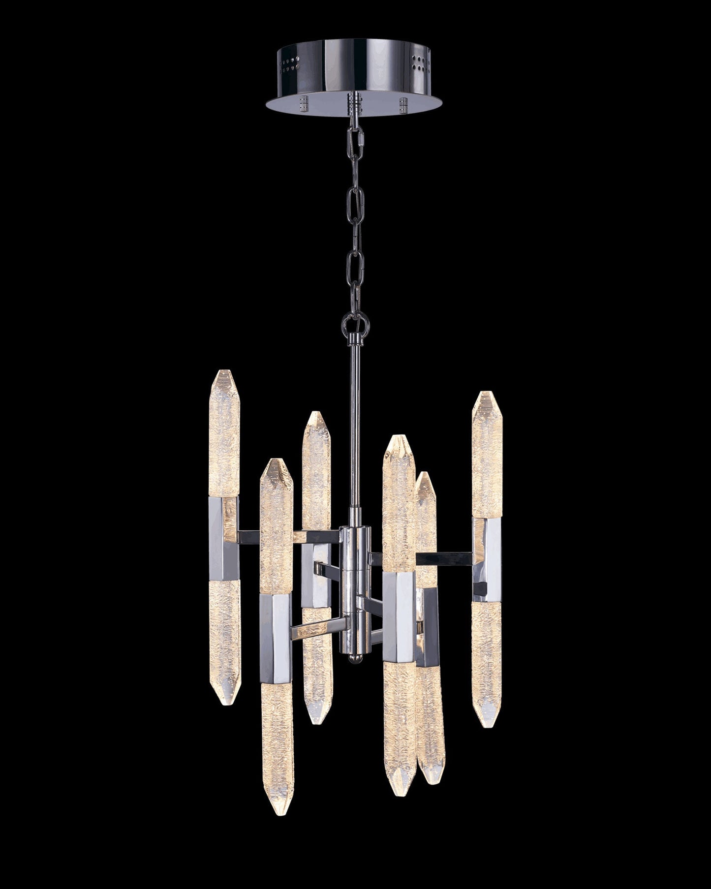 Shard 6 Arm 12Lt Pendant Chrome Light