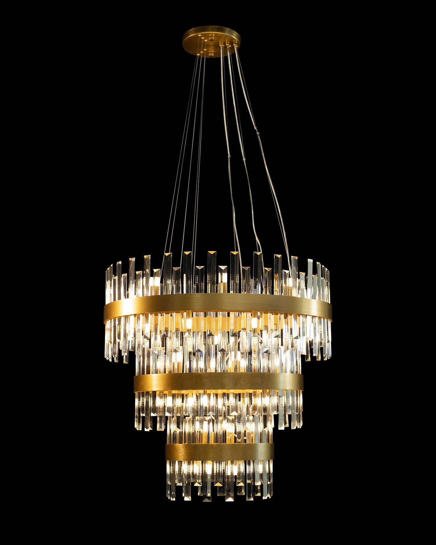 Zenna 3 Tiers pendant Gold Diam 75/55/35cm Light