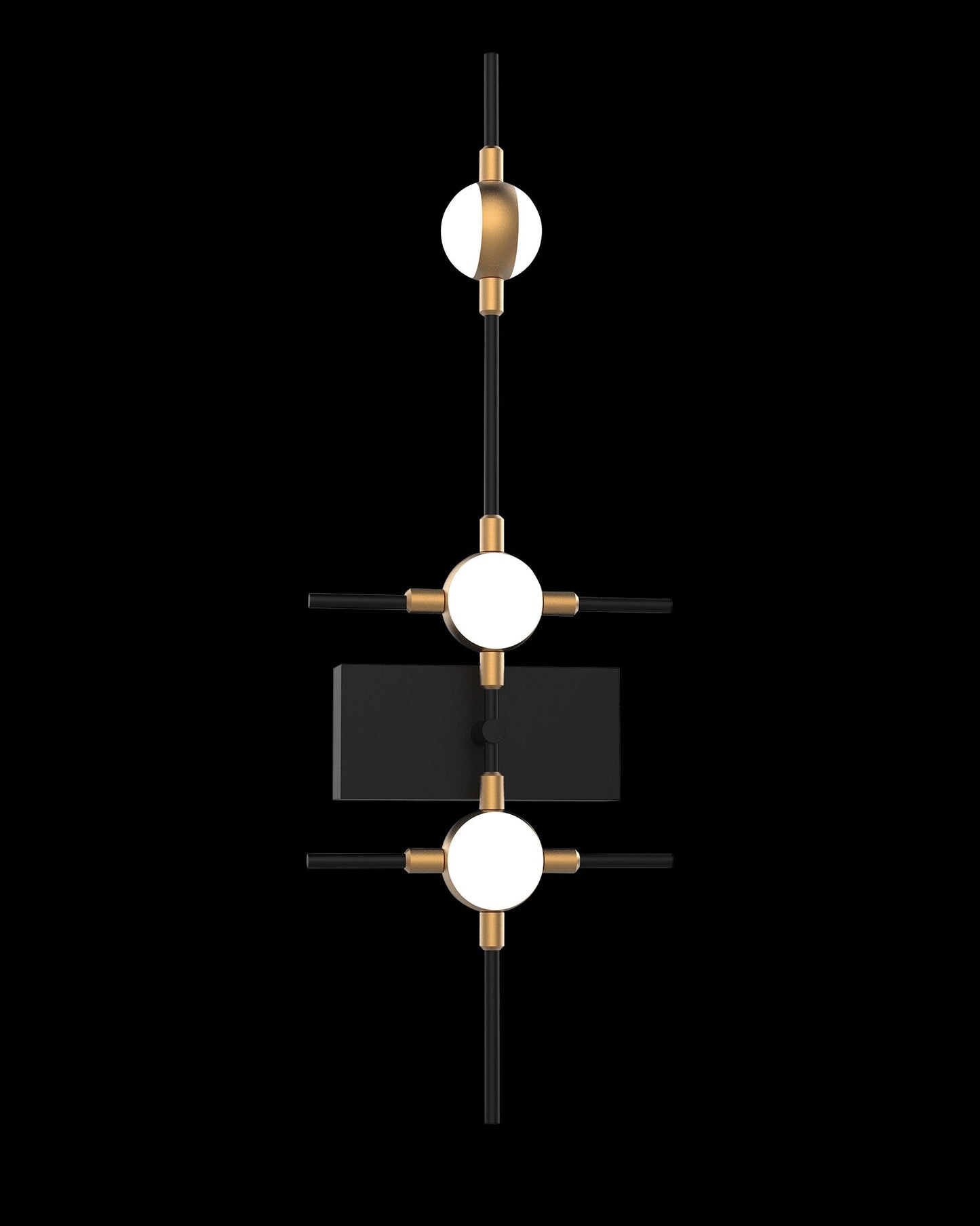 Molecular 3Lt Wall Black With Gold Model B Light