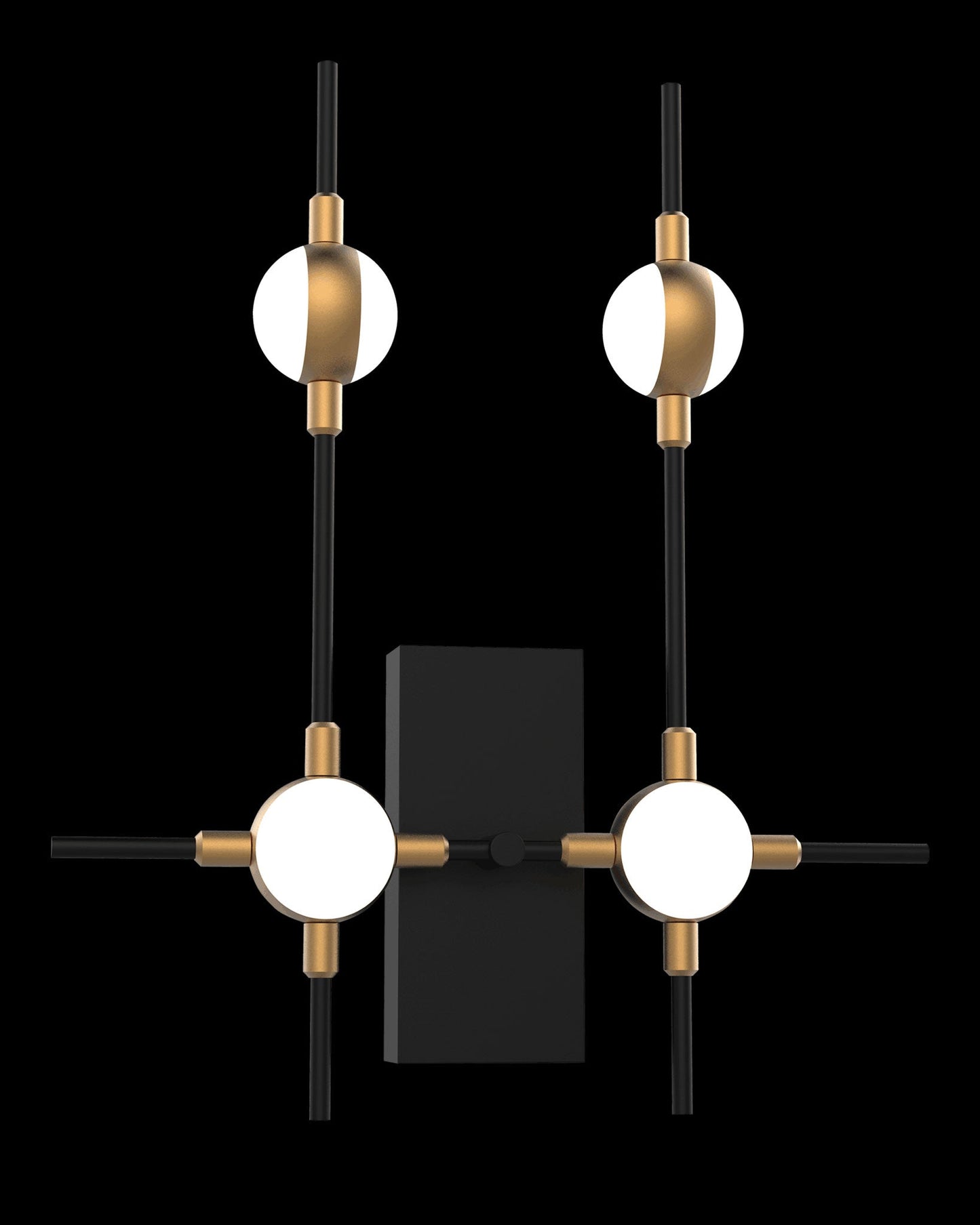 Molecular 4Lt Wall Black With Gold Model B Light
