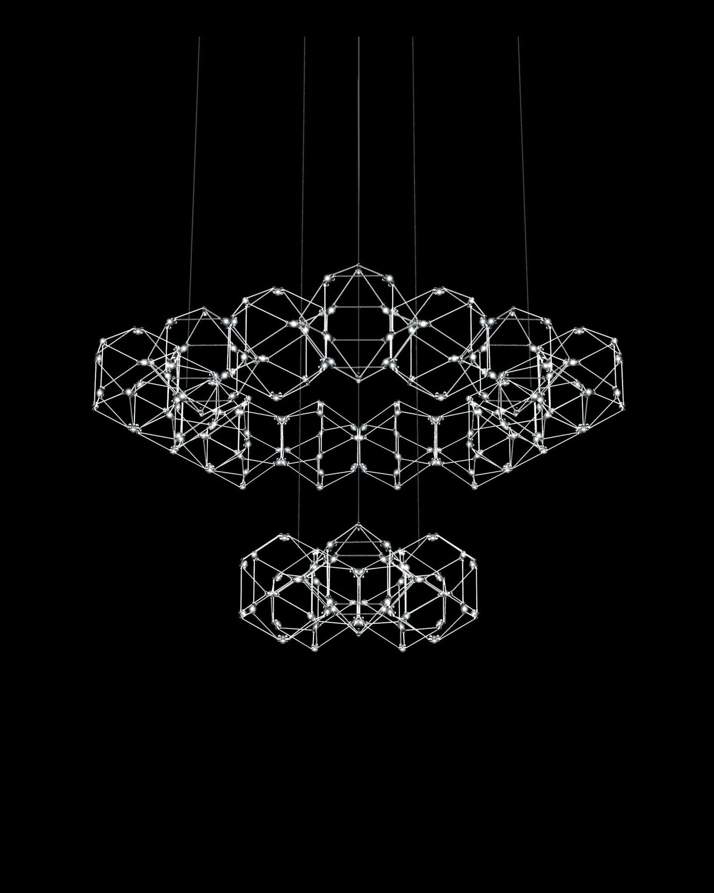 Lucciola 20 Prism 2 Tier Pendant Stainless Steel Light