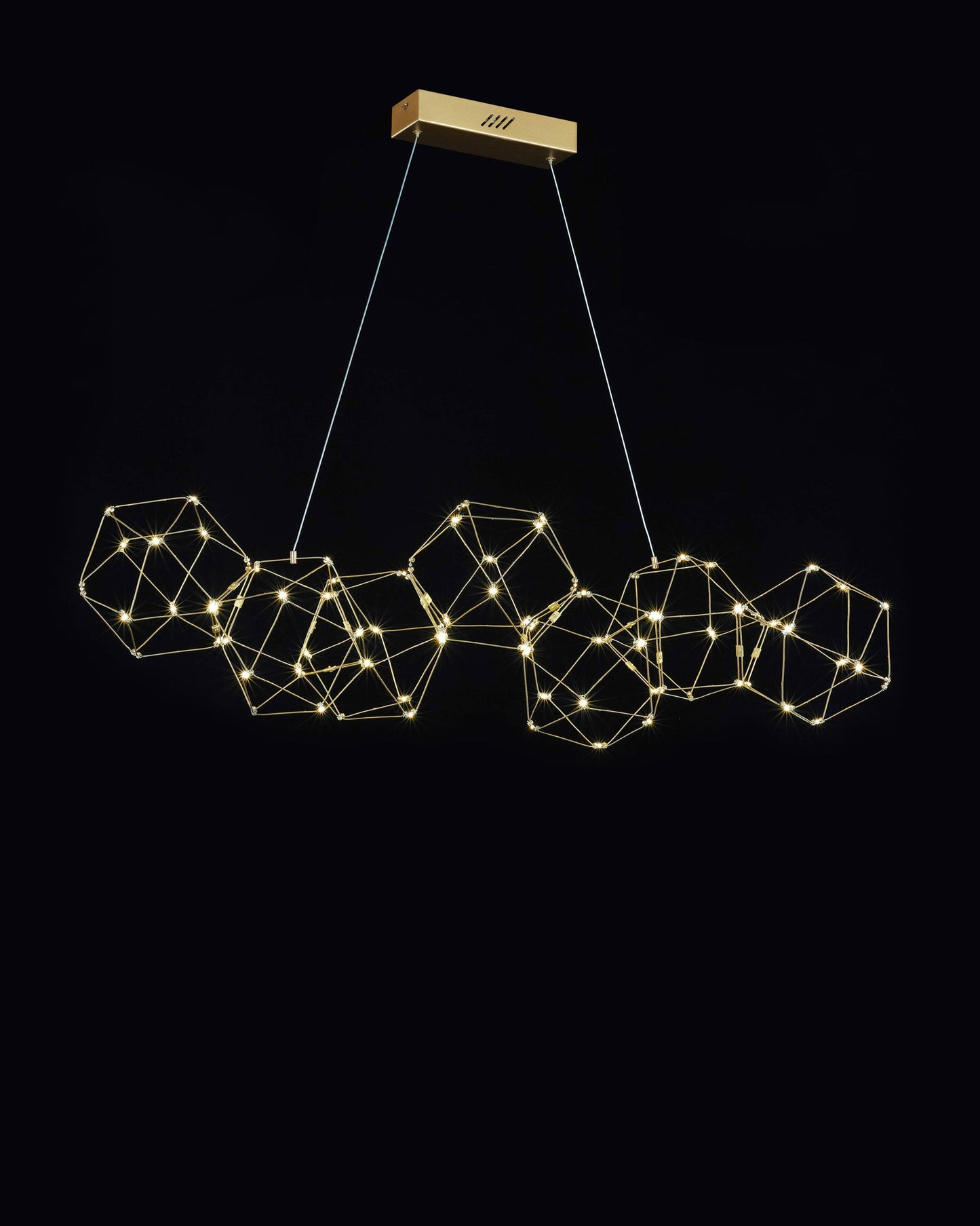 Lucciola 7 Prism Linear Pendant Stainless Steel Light
