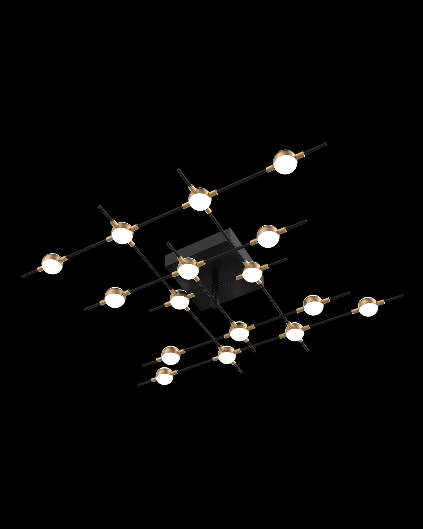 Molecular 16Lt Ceiling Black With Gold Model B Light