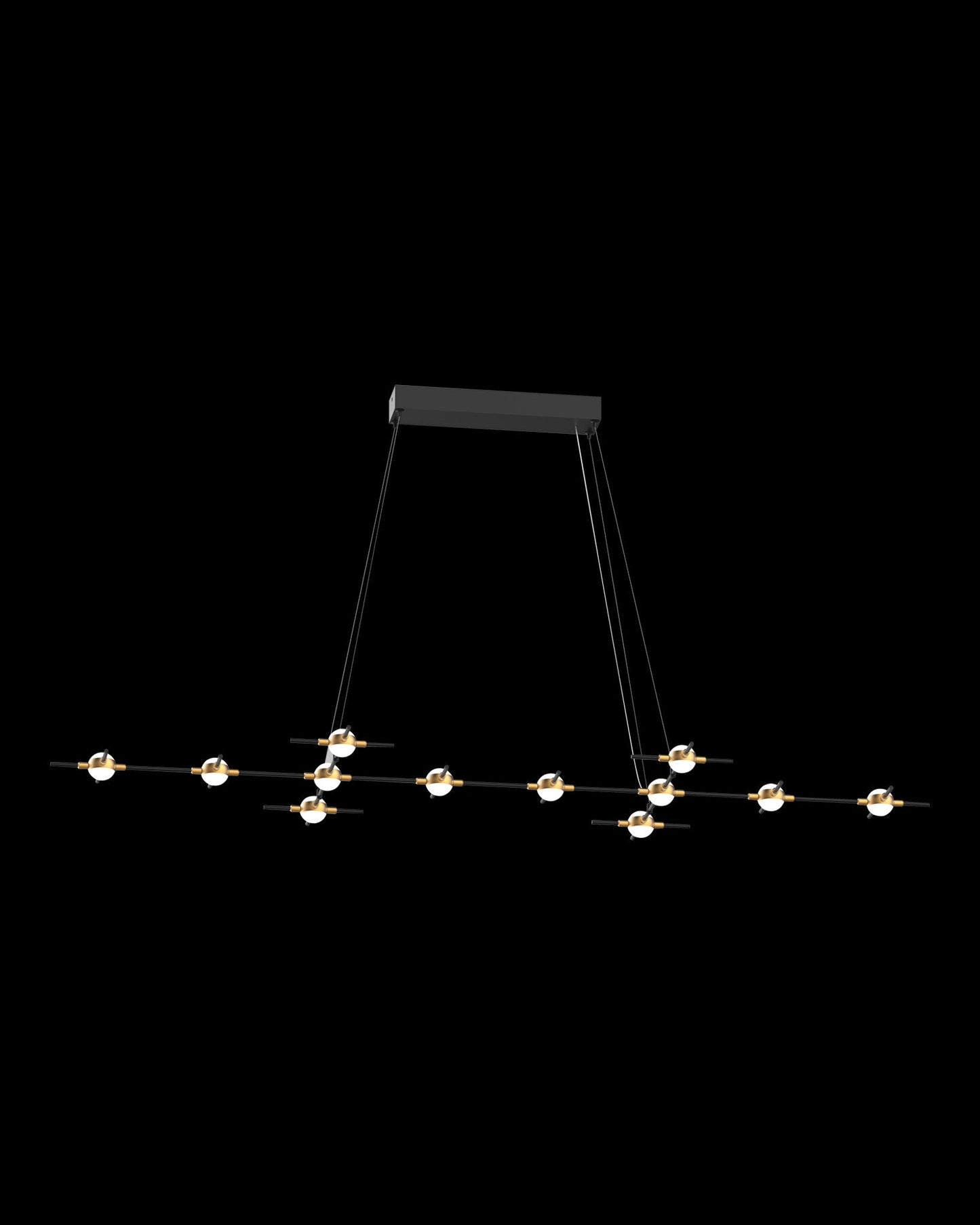 Molecular 12Lt Pendant Black With Gold Model K Light