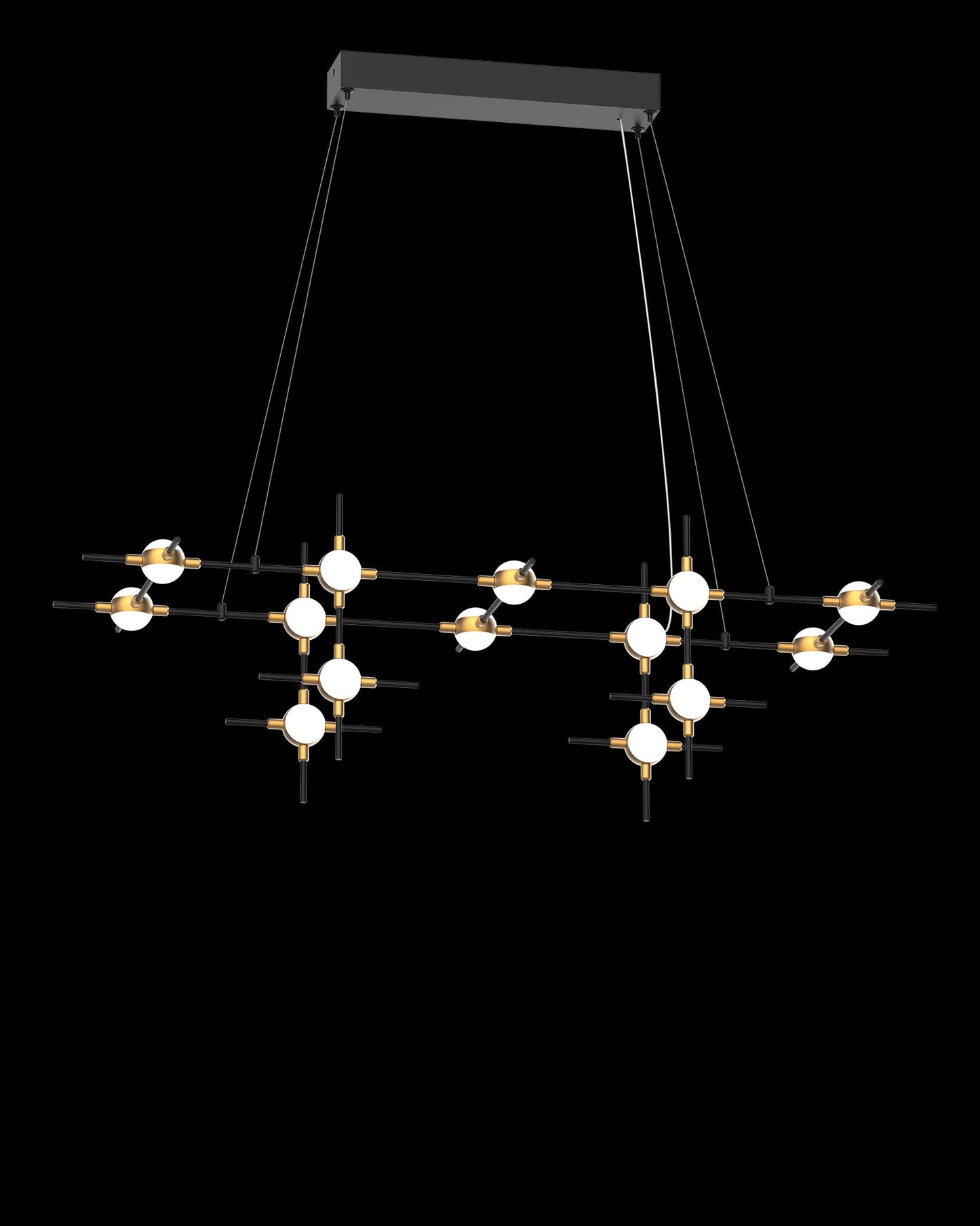 Molecular 14Lt Pendant Black With Gold Model D Light