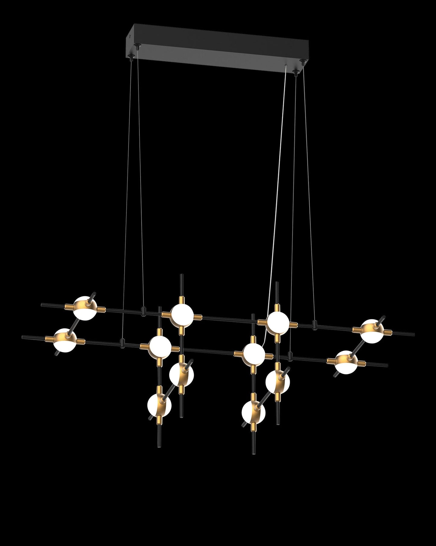 Molecular 12Lt Pendant Black With Gold Model H Light