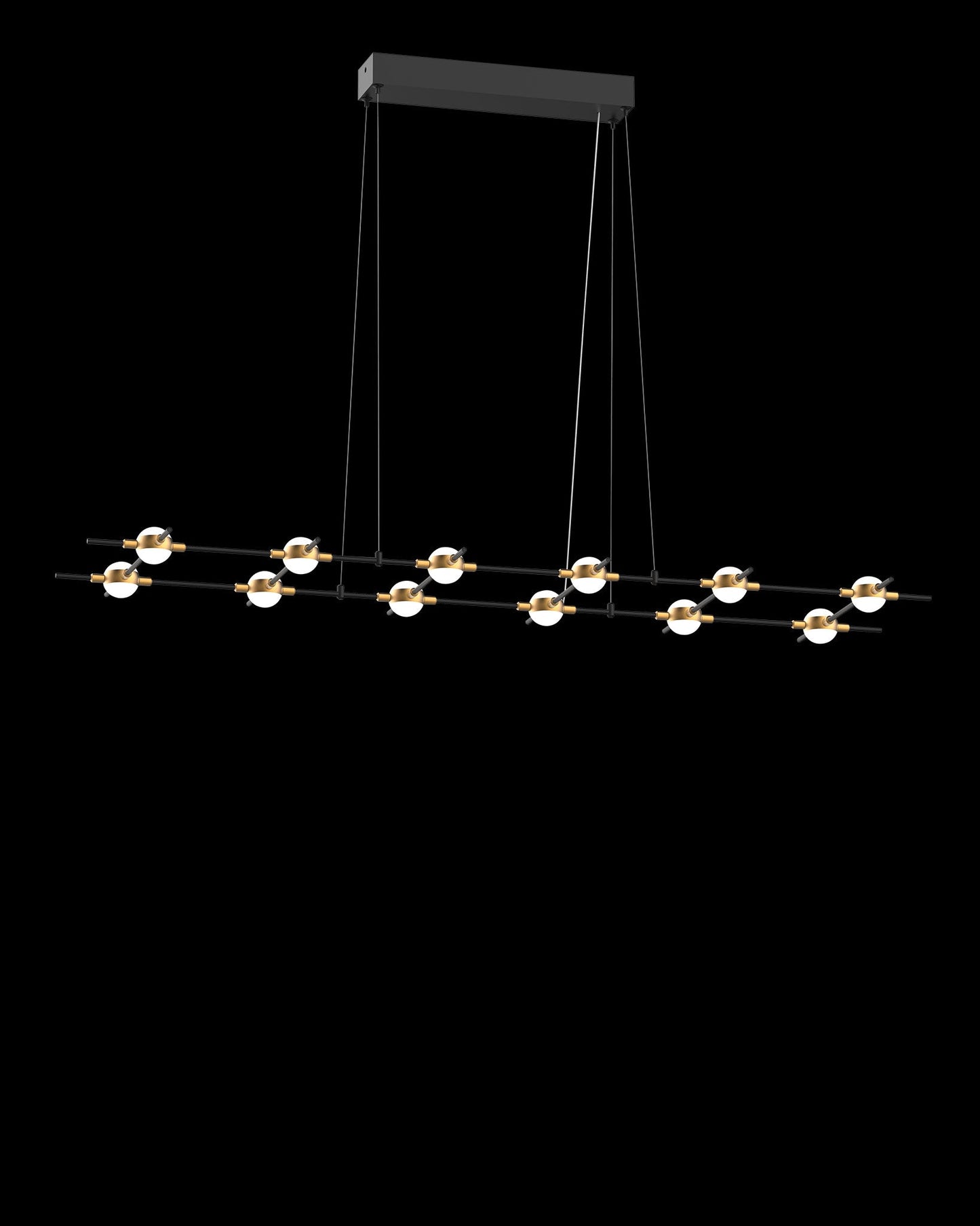 Molecular 12Lt Pendant Black With Gold Model L Light