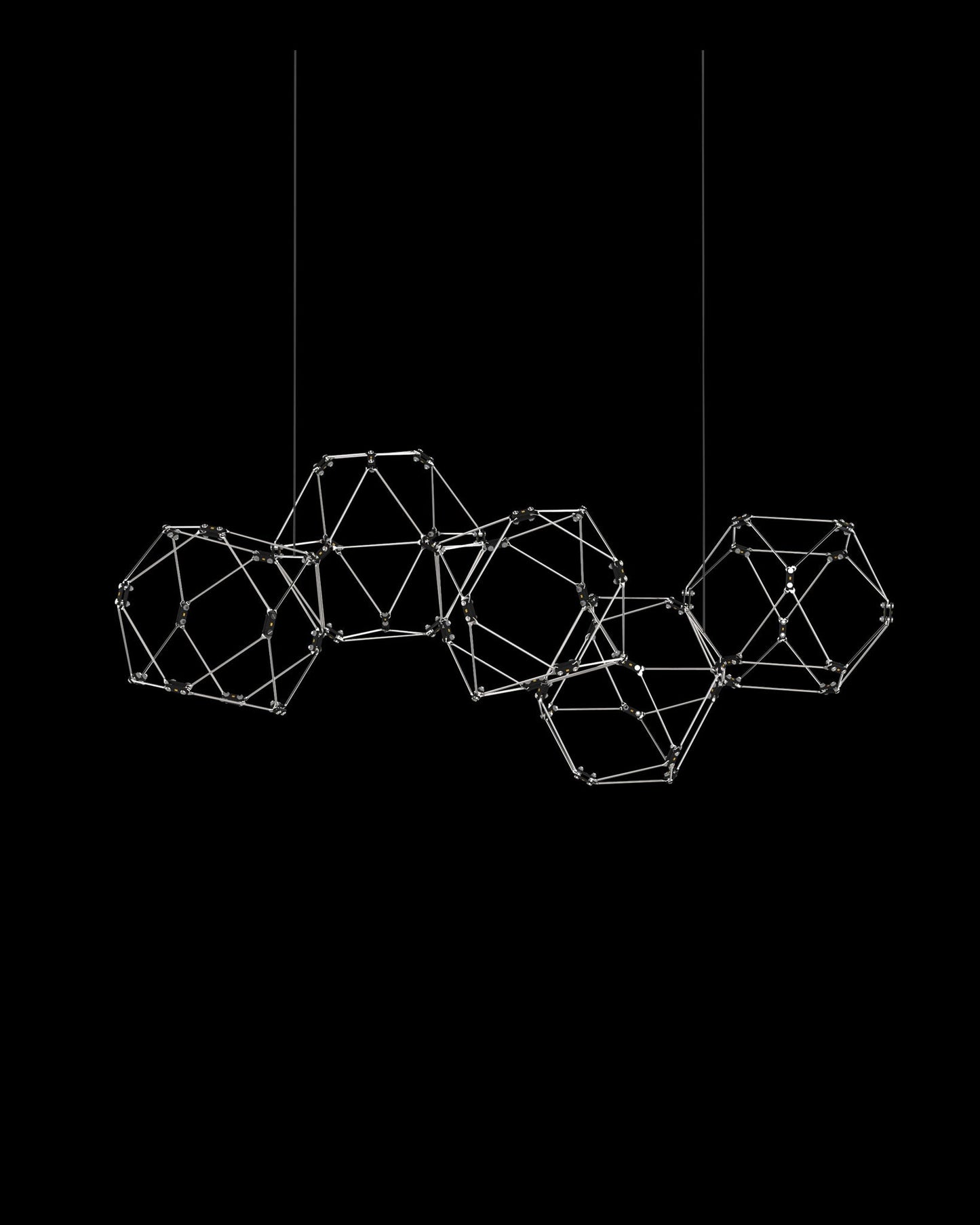 Lucciola 5 Prism Linear Pendant Stainless Steel Light