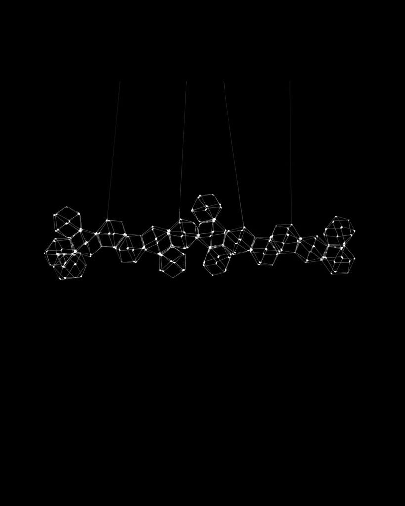 Lucciola 18 Prism Linear Pendant Stainless Steel Light