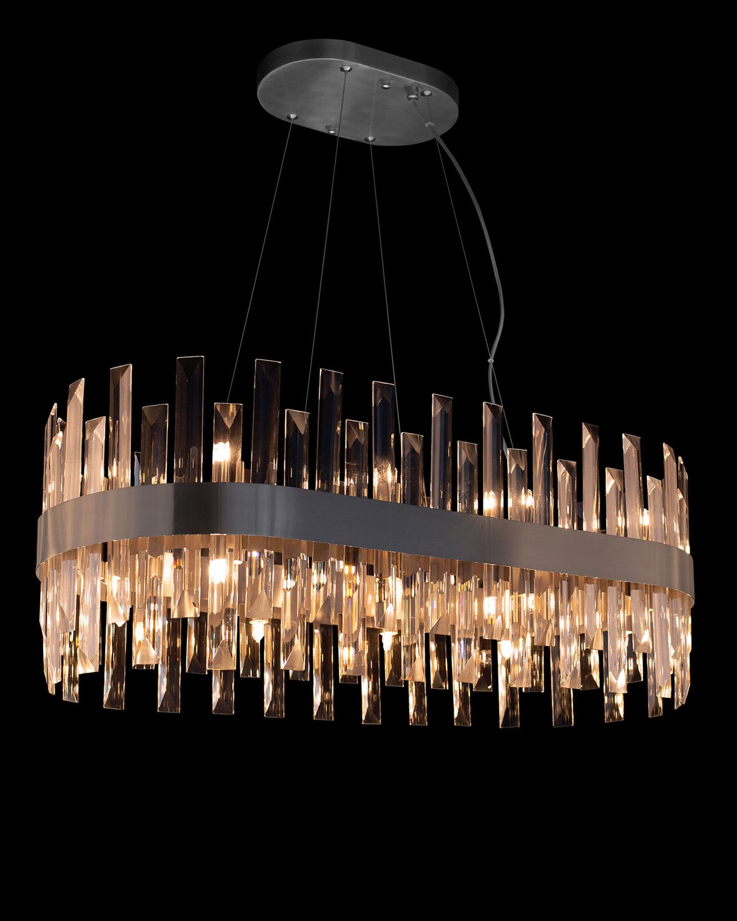 Zenna Oval Pendant Satin Nickel Light