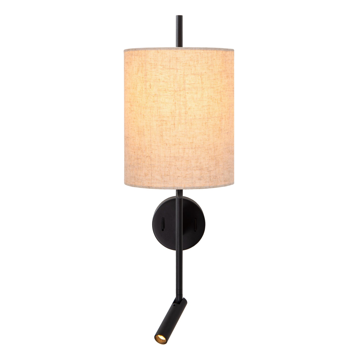 Lucide MAGIC - Wall light - 1xE27 - With USB charging point - Black