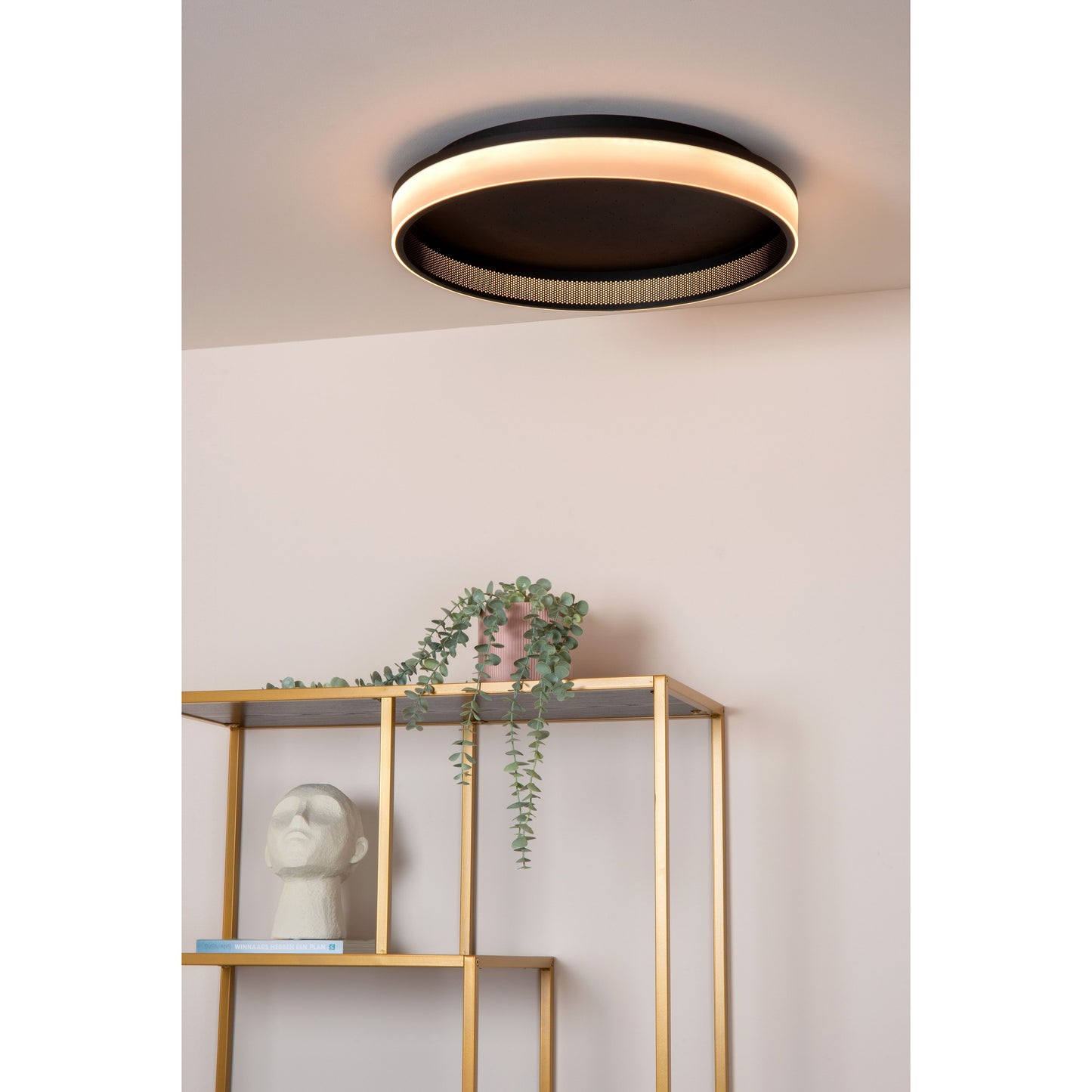 Lucide ESTREJA - Flush ceiling light - Ø 40 cm - LED Dim. - 2500K/3000K - Black