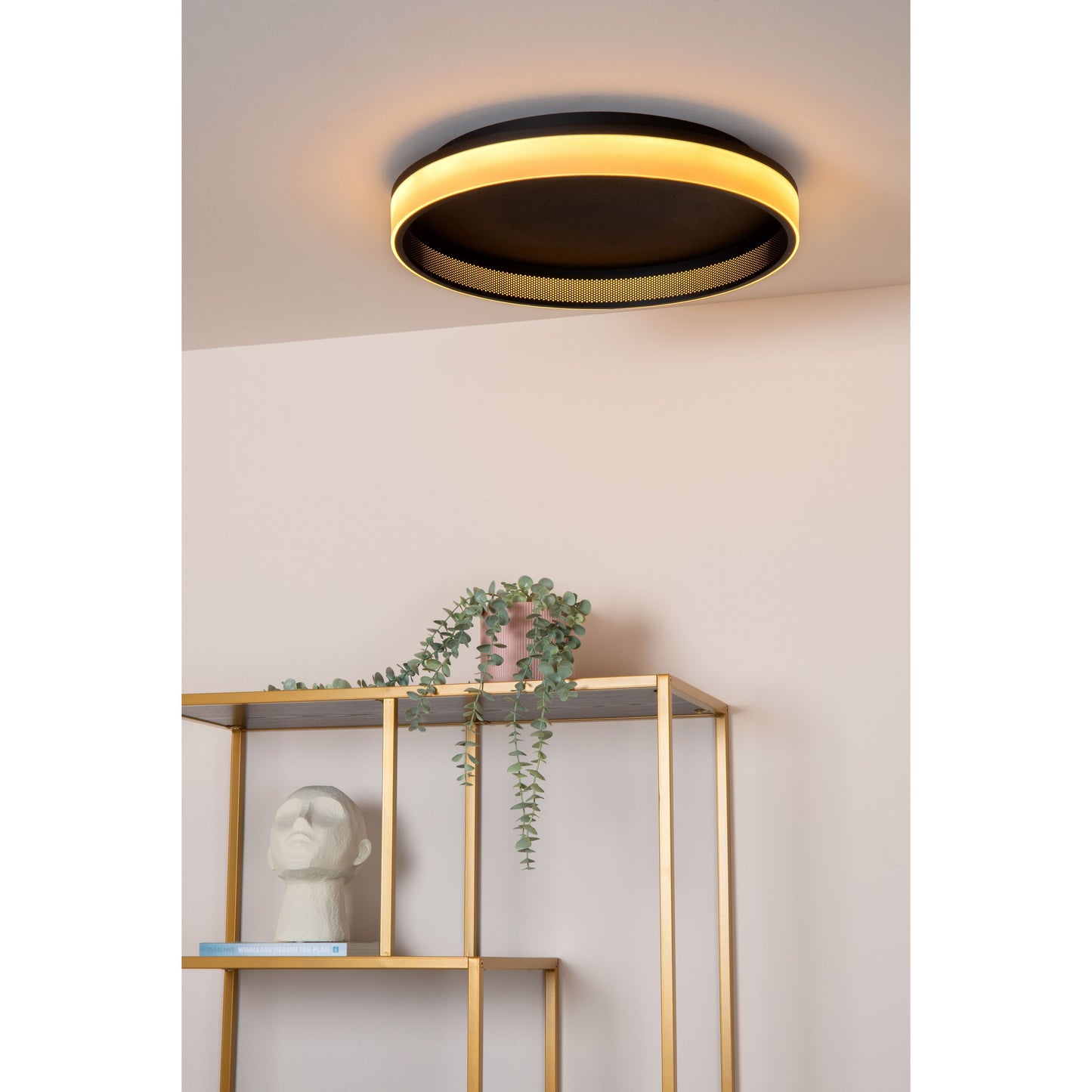 Lucide ESTREJA - Flush ceiling light - Ø 40 cm - LED Dim. - 2500K/3000K - Black