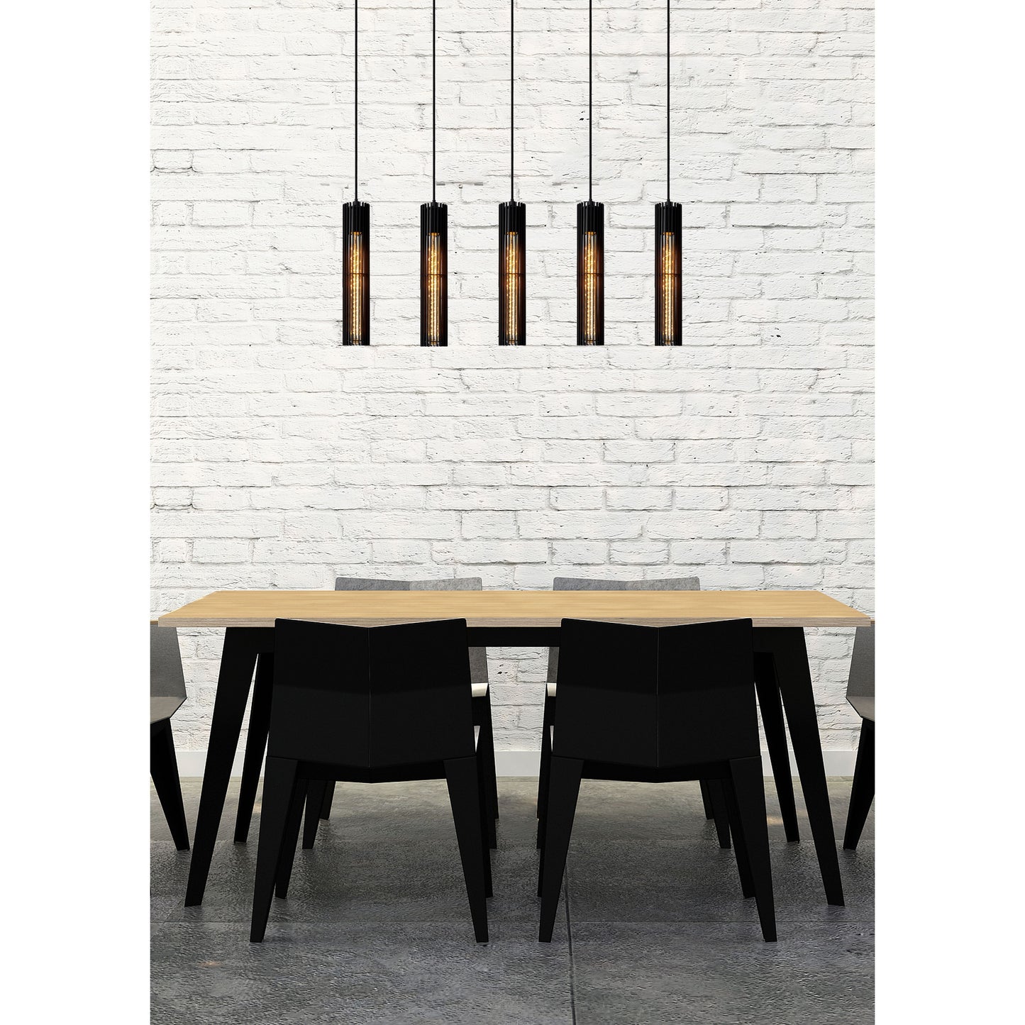Lucide LIONEL - Pendant light - 5xE27 - Black