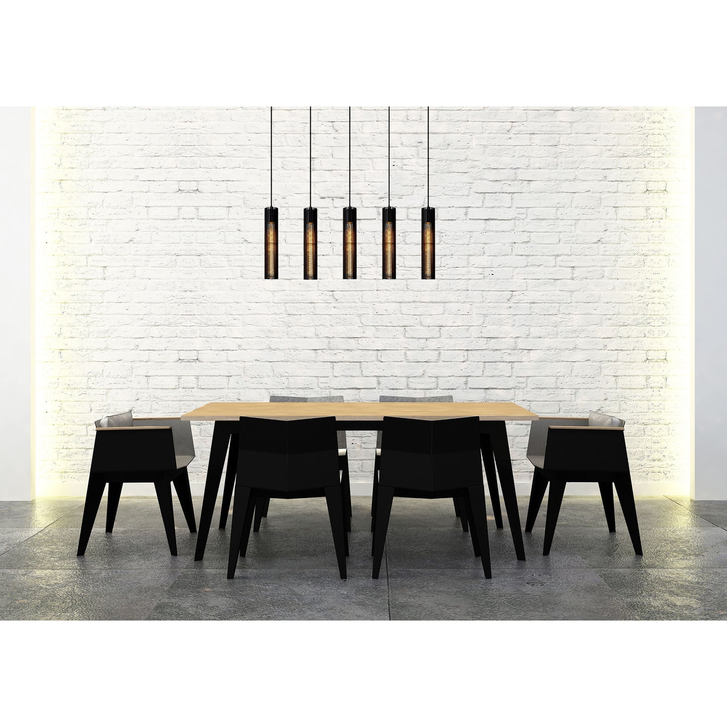 Lucide LIONEL - Pendant light - 5xE27 - Black