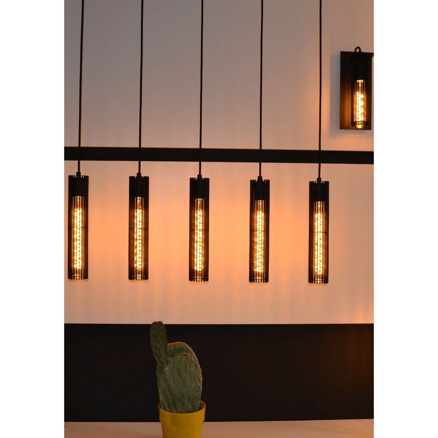 Lucide LIONEL - Pendant light - 5xE27 - Black