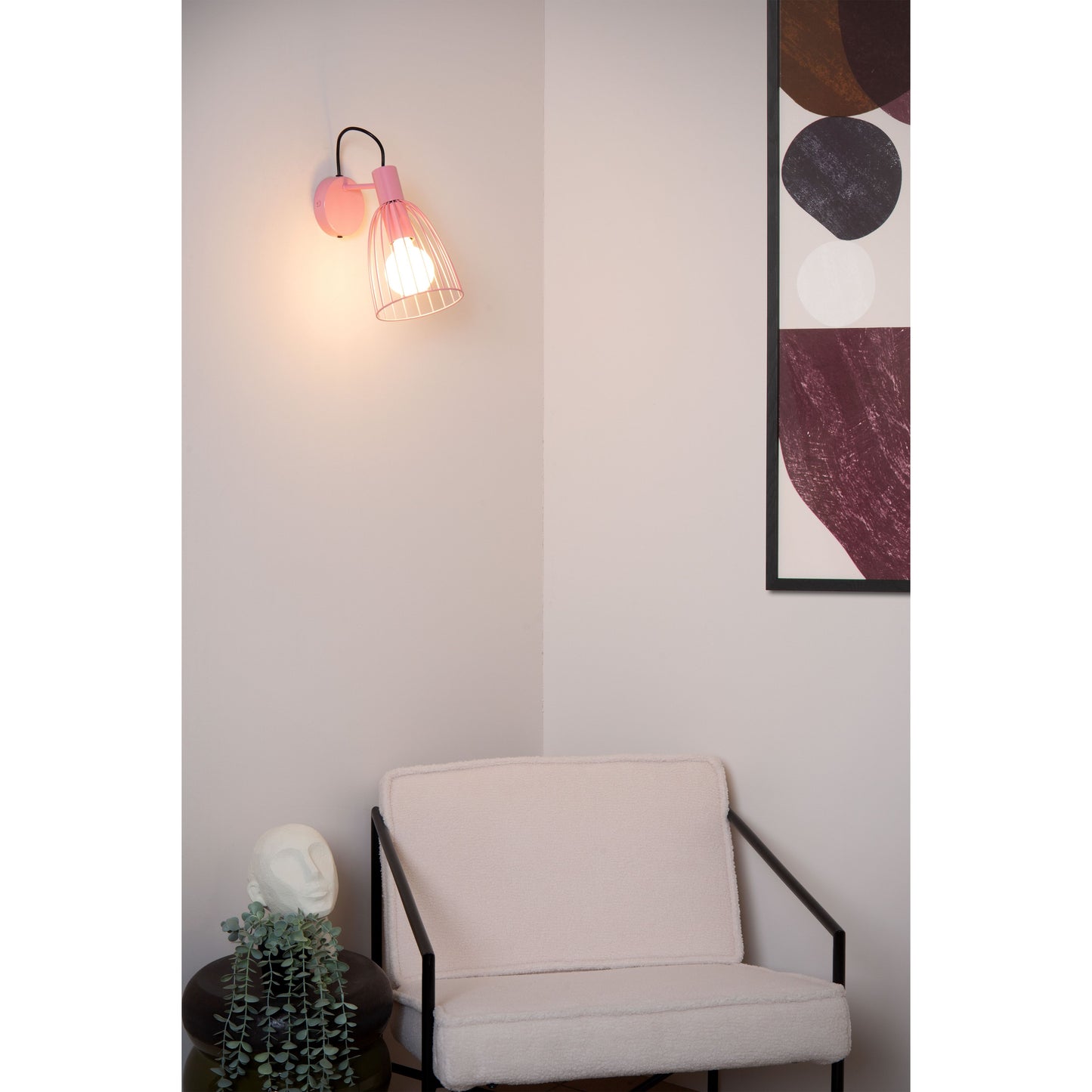 Lucide MACARONS - Wall light - 1xE27 - Pink
