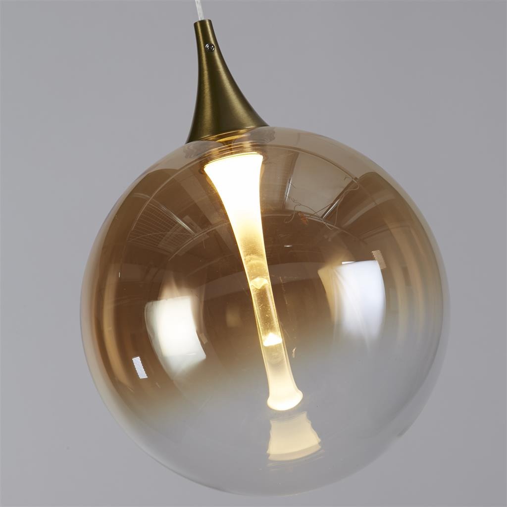 Alchemy Black 5 Light Ceiling Pendant Light With Amber Glass