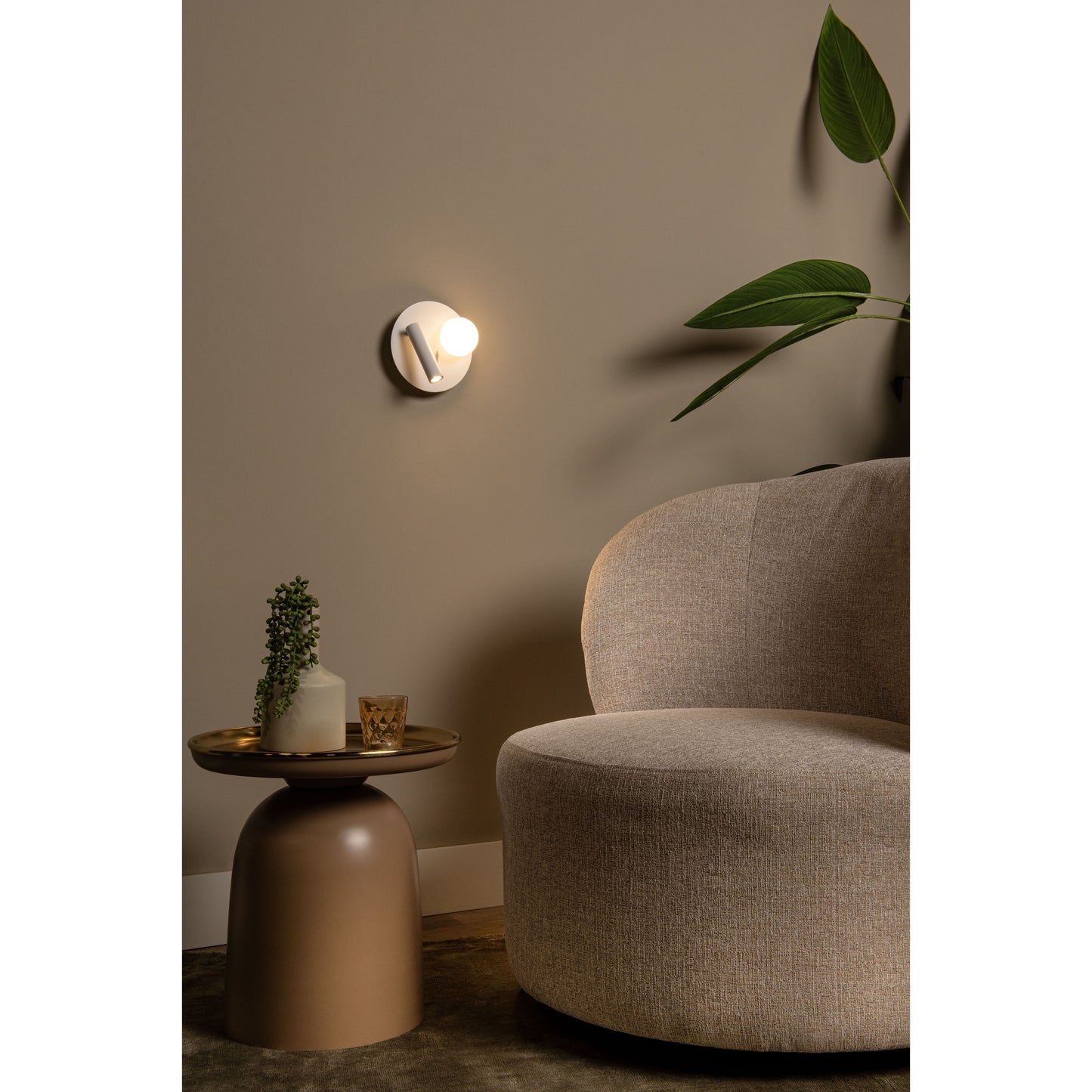 Lucide MATIZ - Bedside lamp / Wall light - LED - 1x3,5W 3000K - With USB charging point - White