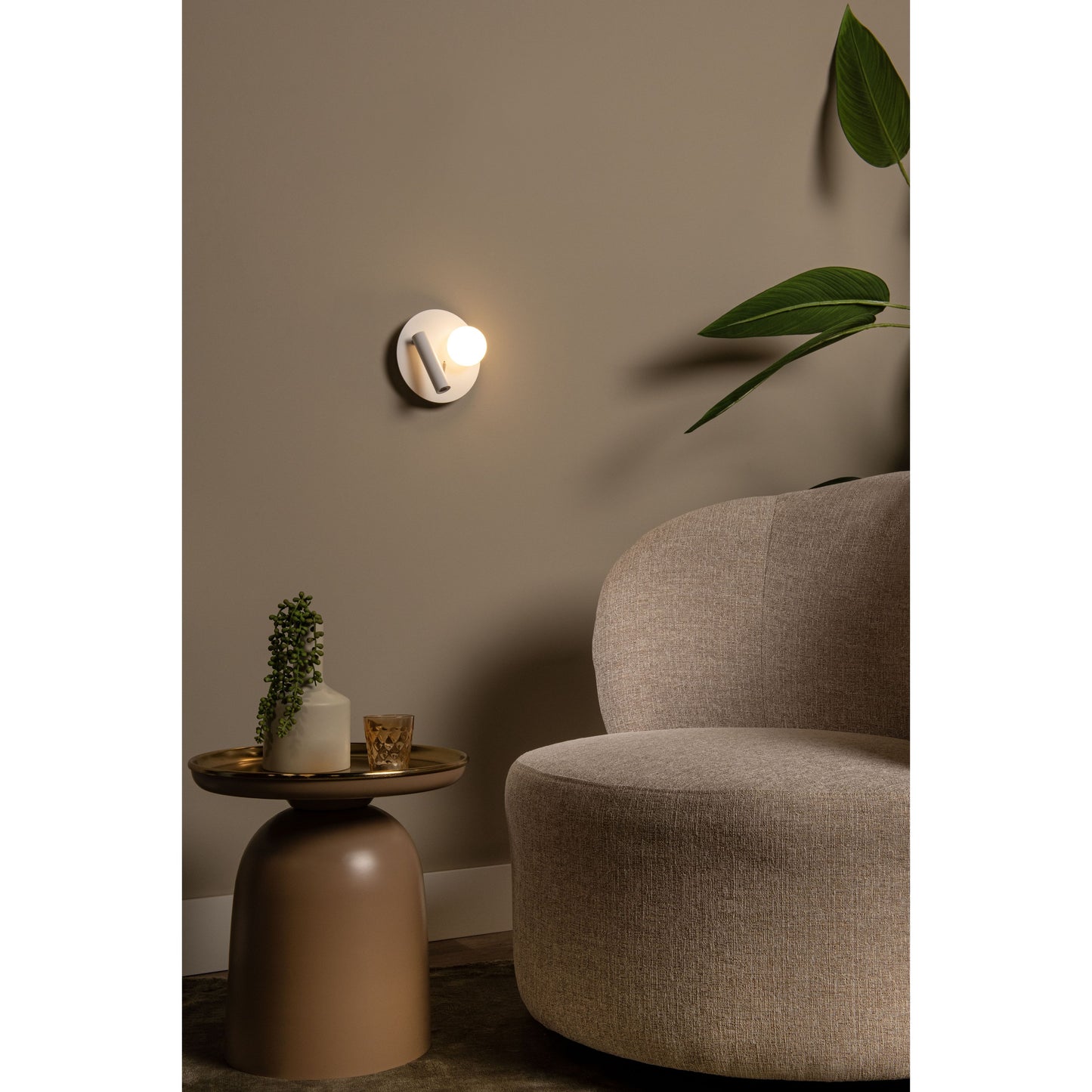 Lucide MATIZ - Bedside lamp / Wall light - LED - 1x3,5W 3000K - With USB charging point - White