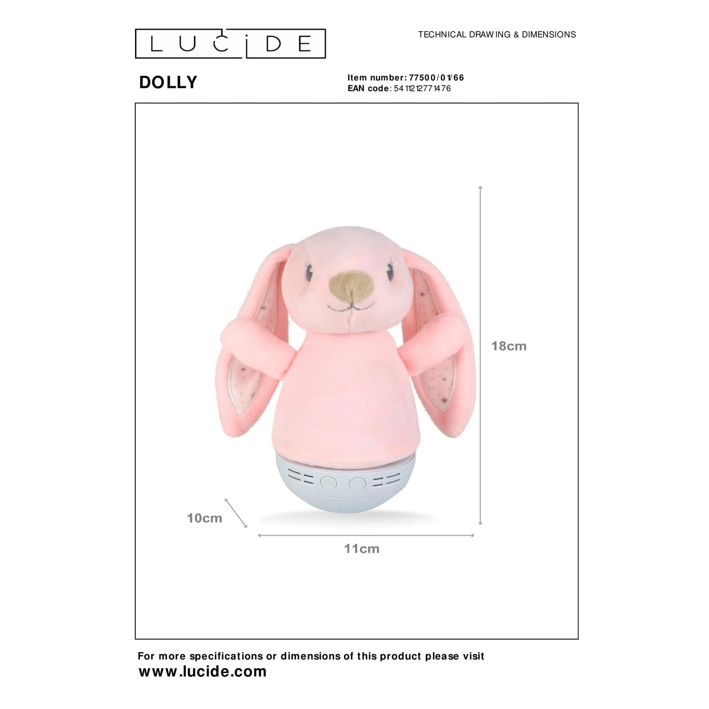 Lucide DOLLY - Table lamp Children - Batteries - With music feature - Pink