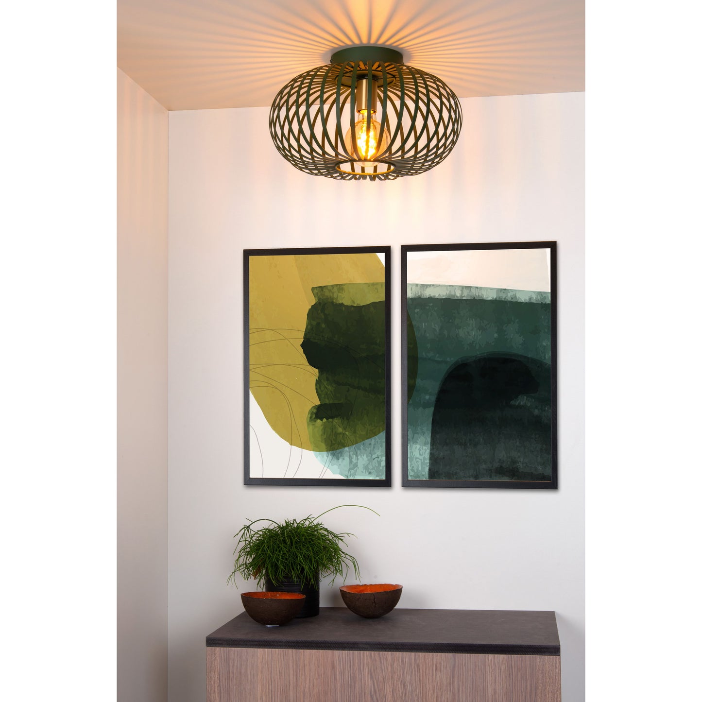 Lucide MANUELA - Flush ceiling light - Ø 39,5 cm - 1xE27 - Green