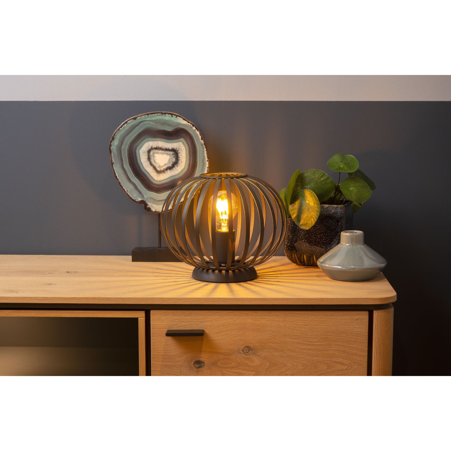 Lucide MANUELA - Table lamp - Ø 25 cm - 1xE27 - Black