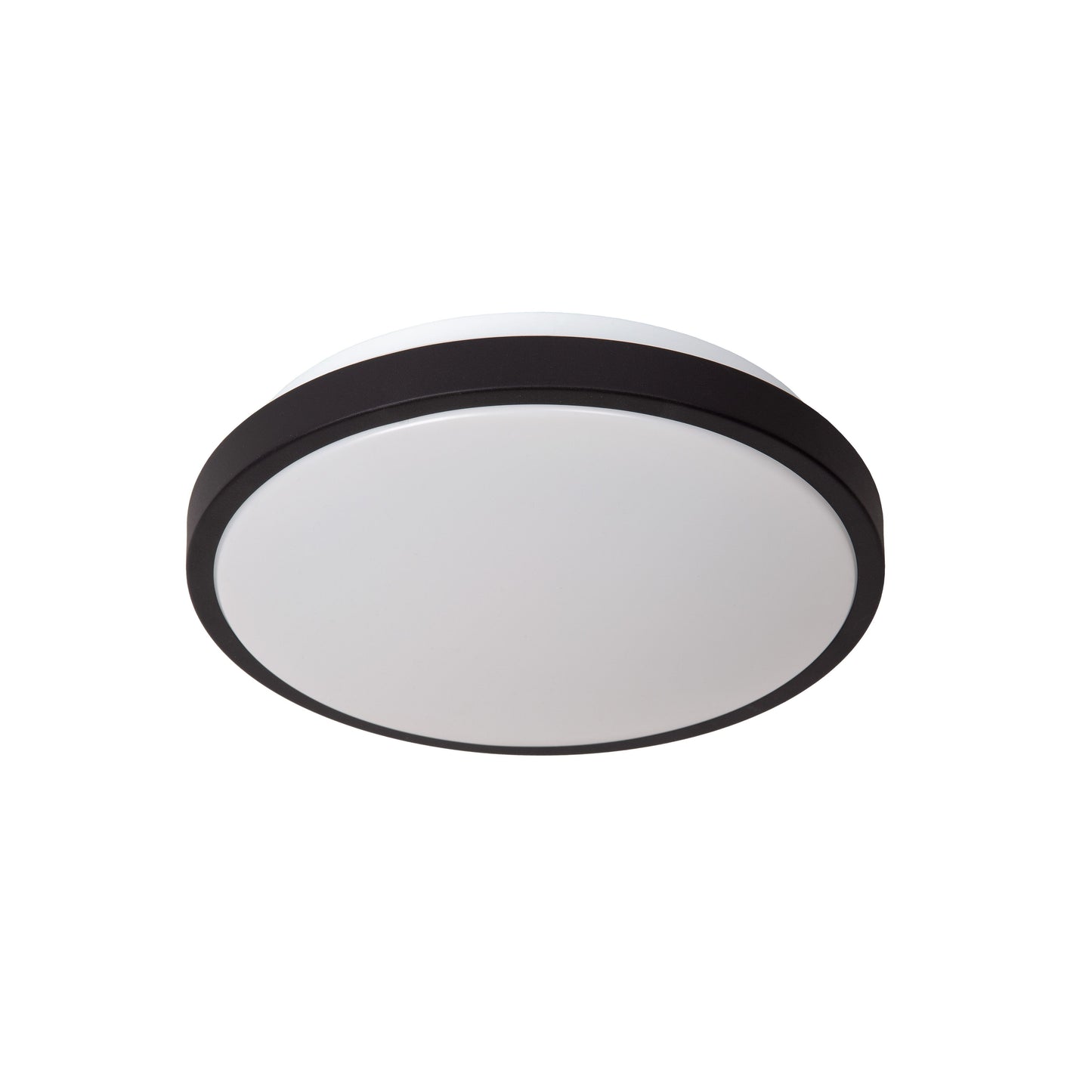Lucide DASHER - Flush ceiling light Bathroom - Ø 29,3 cm - LED - 1x12W 2700K - IP44 - Motion & Day/Night Sensor - Black