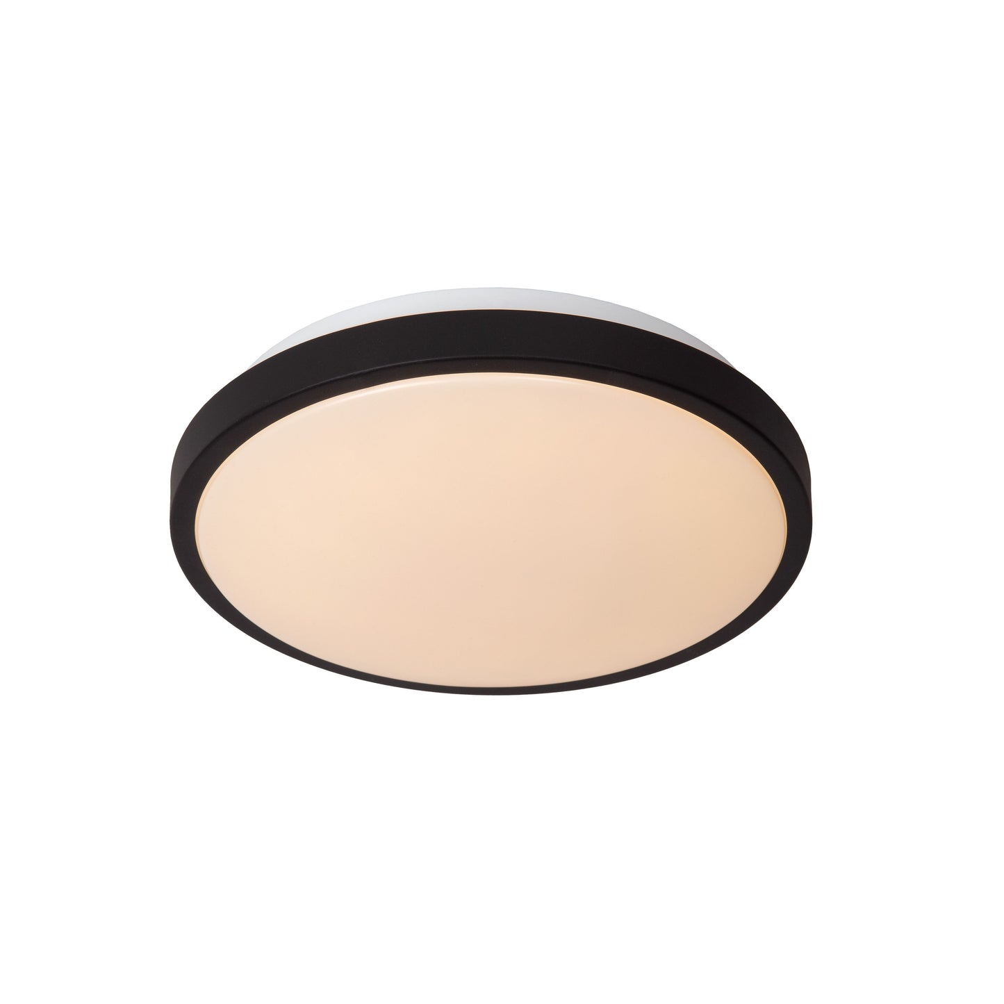 Lucide DASHER - Flush ceiling light Bathroom - Ø 29,3 cm - LED - 1x12W 2700K - IP44 - Motion & Day/Night Sensor - Black