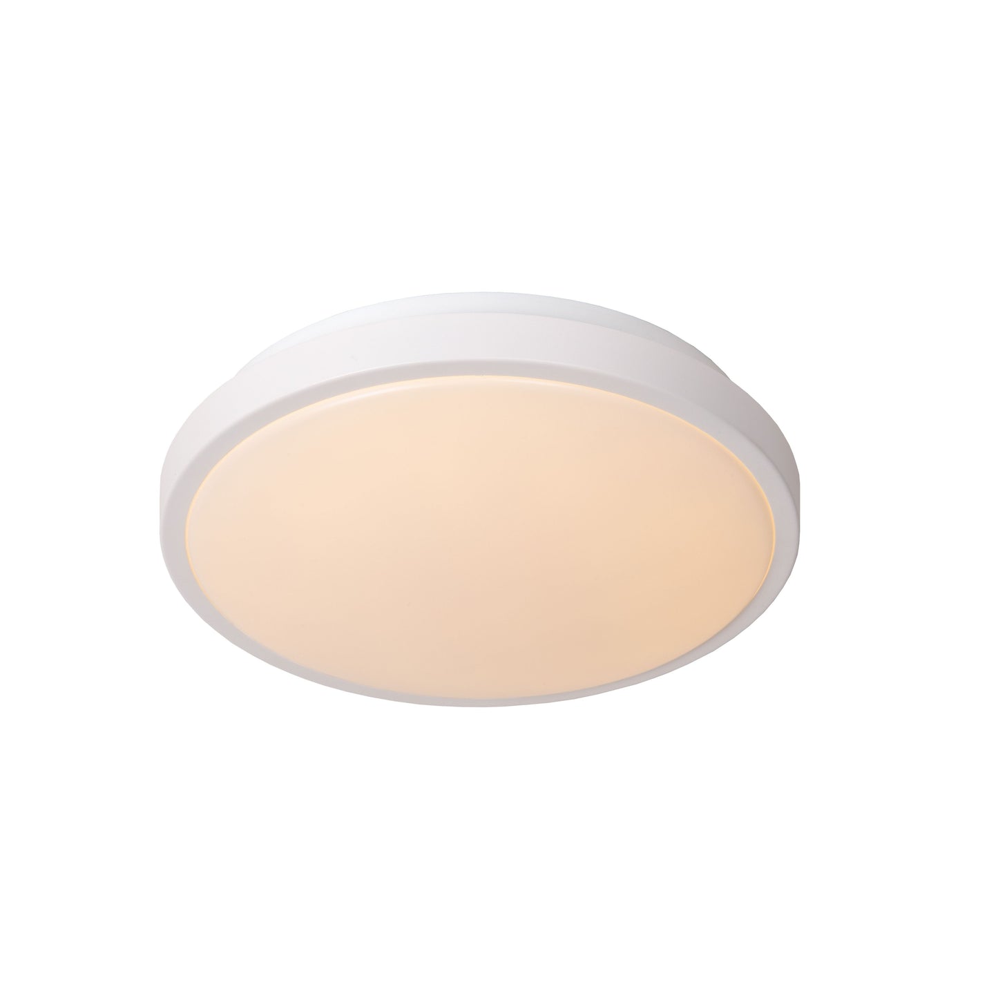 Lucide DASHER - Flush ceiling light Bathroom - Ø 29,3 cm - LED - 1x12W 2700K - IP44 - Motion & Day/Night Sensor - White