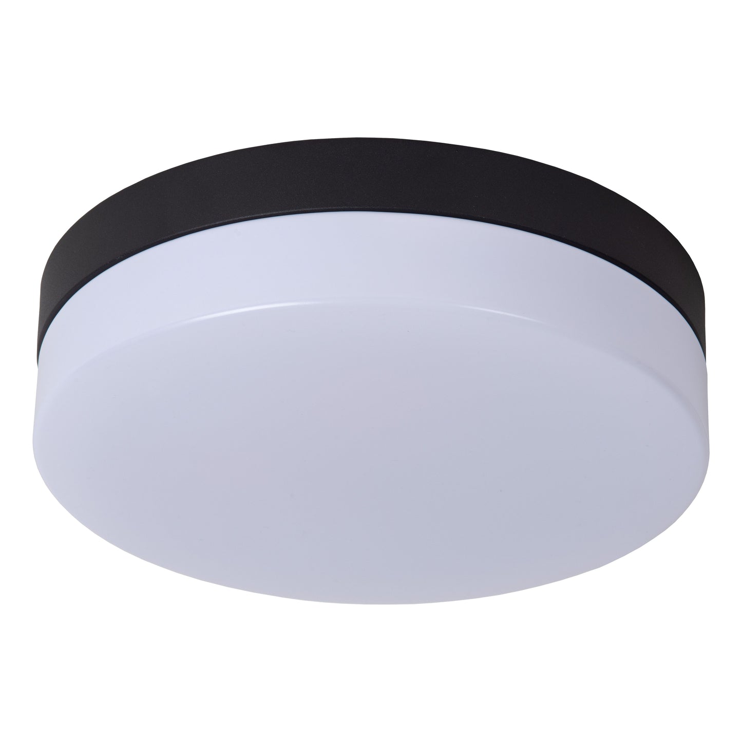 Lucide BISKIT - Flush ceiling light Bathroom - Ø 23 cm - LED - 1x12W 2700K - IP44 - Motion & Day/Night Sensor - Black