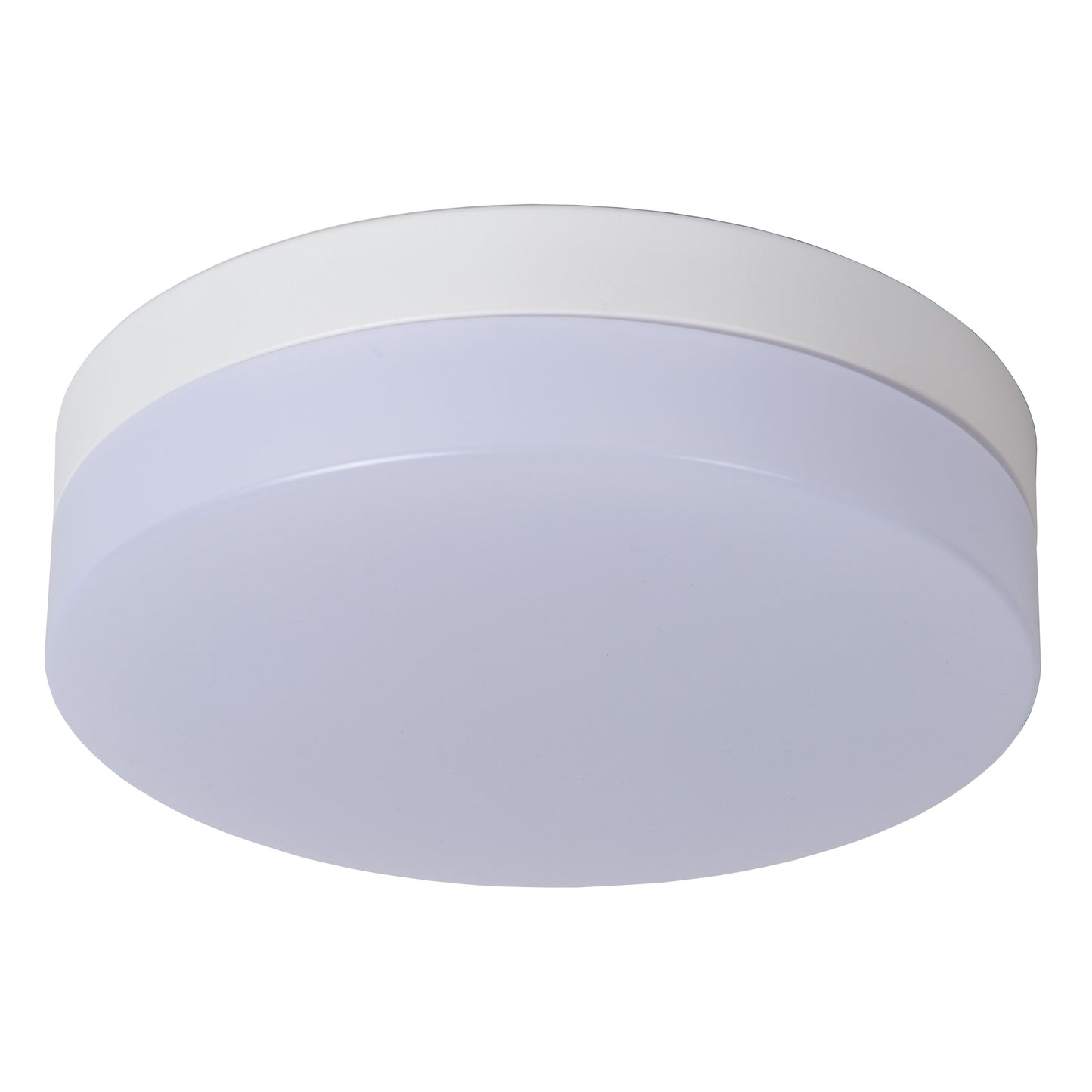 Lucide BISKIT - Flush ceiling light Bathroom - Ø 23 cm - LED - 1x12W 2700K - IP44 - Motion & Day/Night Sensor - White