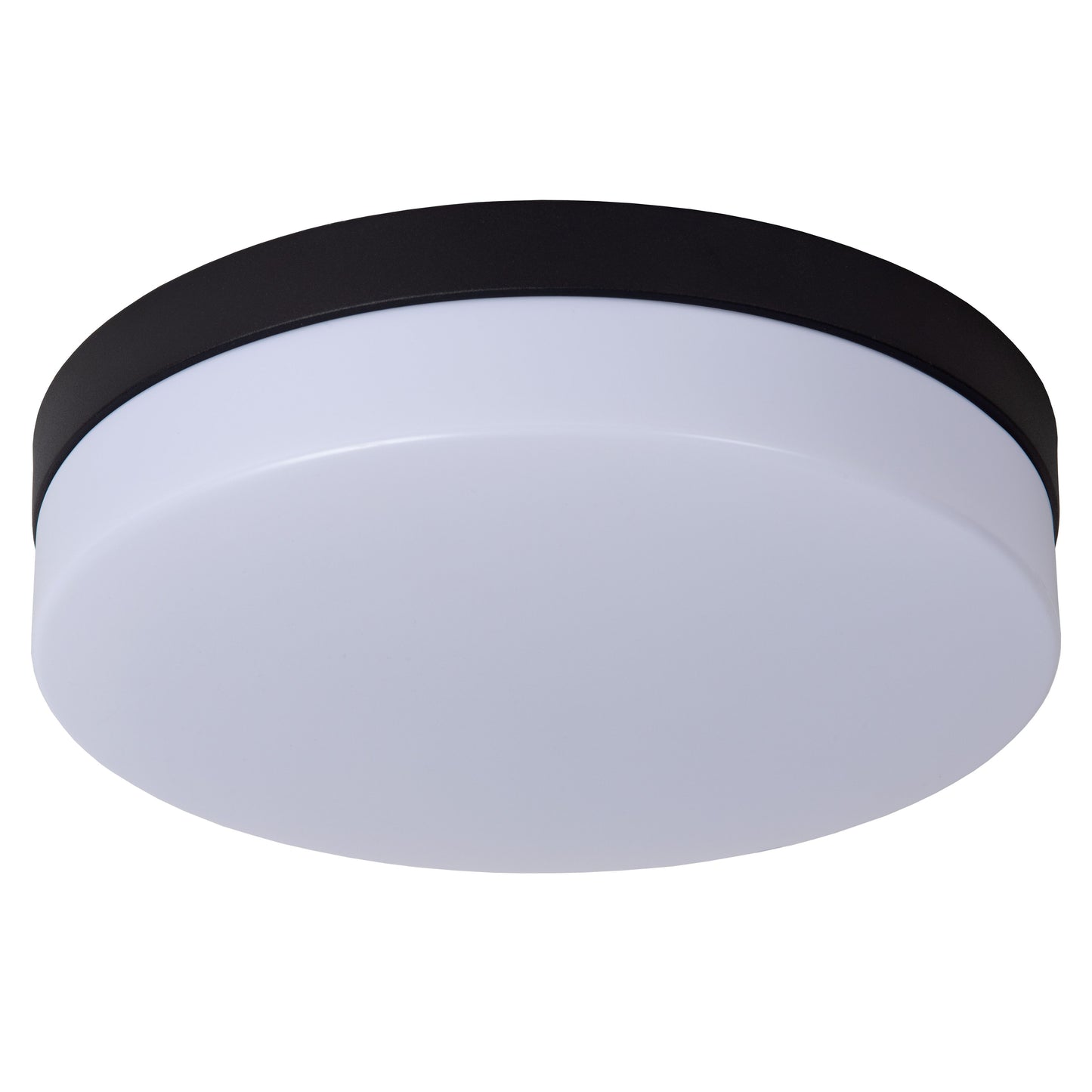 Lucide BISKIT - Flush ceiling light Bathroom - Ø 28 cm - LED - 1x18W 2700K - IP44 - Motion & Day/Night Sensor - Black