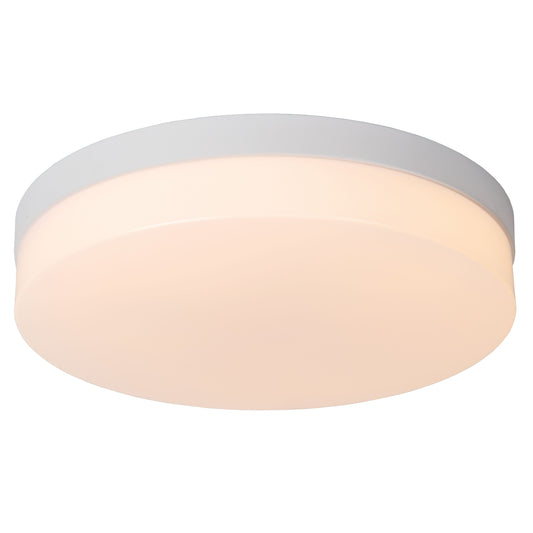 Lucide BISKIT - Flush ceiling light Bathroom - Ø 34,5 cm - LED - 1x24W 2700K - IP44 - Motion & Day/Night Sensor - White