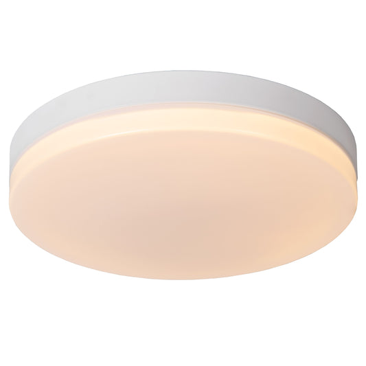 Lucide BISKIT - Flush ceiling light Bathroom - Ø 40 cm - LED - 1x36W 2700K - IP44 - Motion & Day/Night Sensor - White
