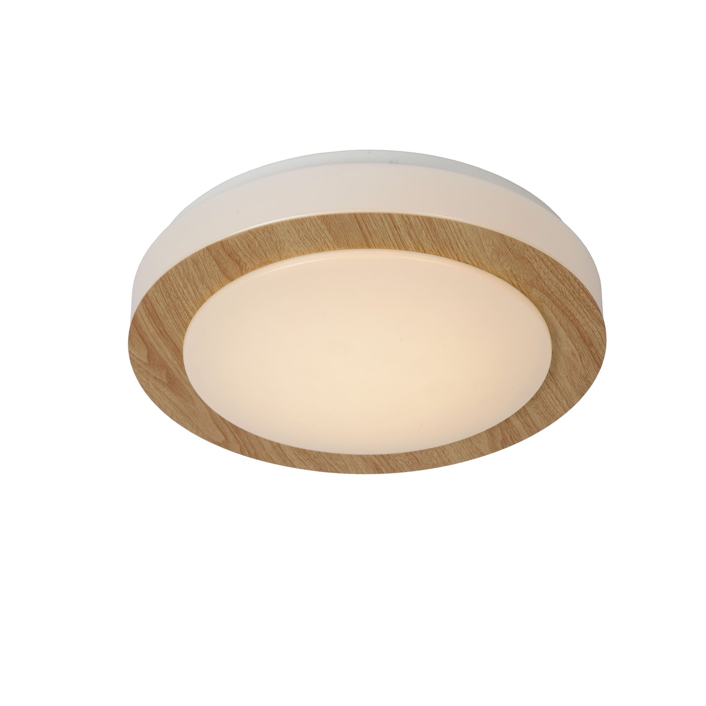 Lucide DIMY - Flush ceiling light Bathroom - Ø 28,6 cm - LED Dim. - 1x12W 3000K - IP21 - 3 StepDim - Light wood