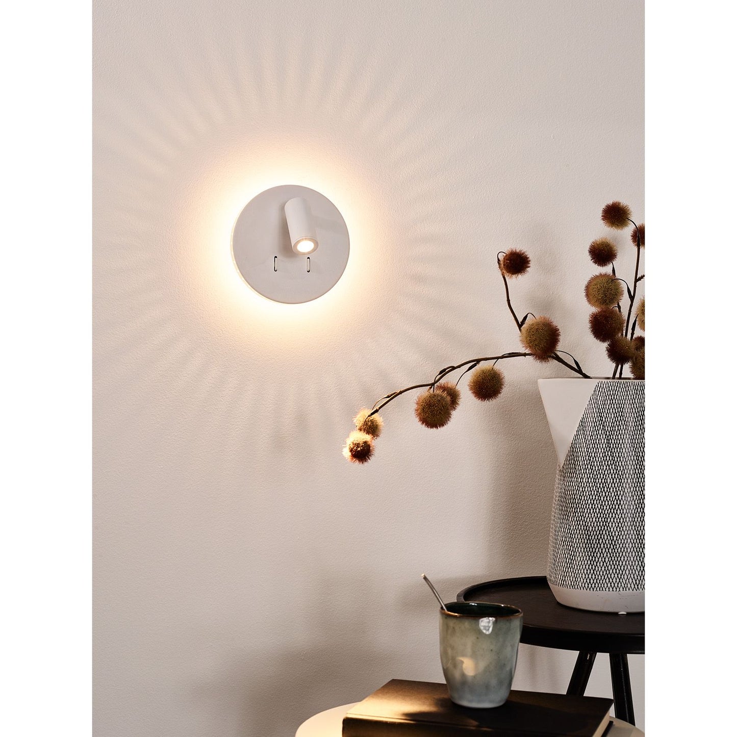 Lucide BENTJER - Bedside lamp / Wall light - Ø 14 cm - LED - 3000K - White
