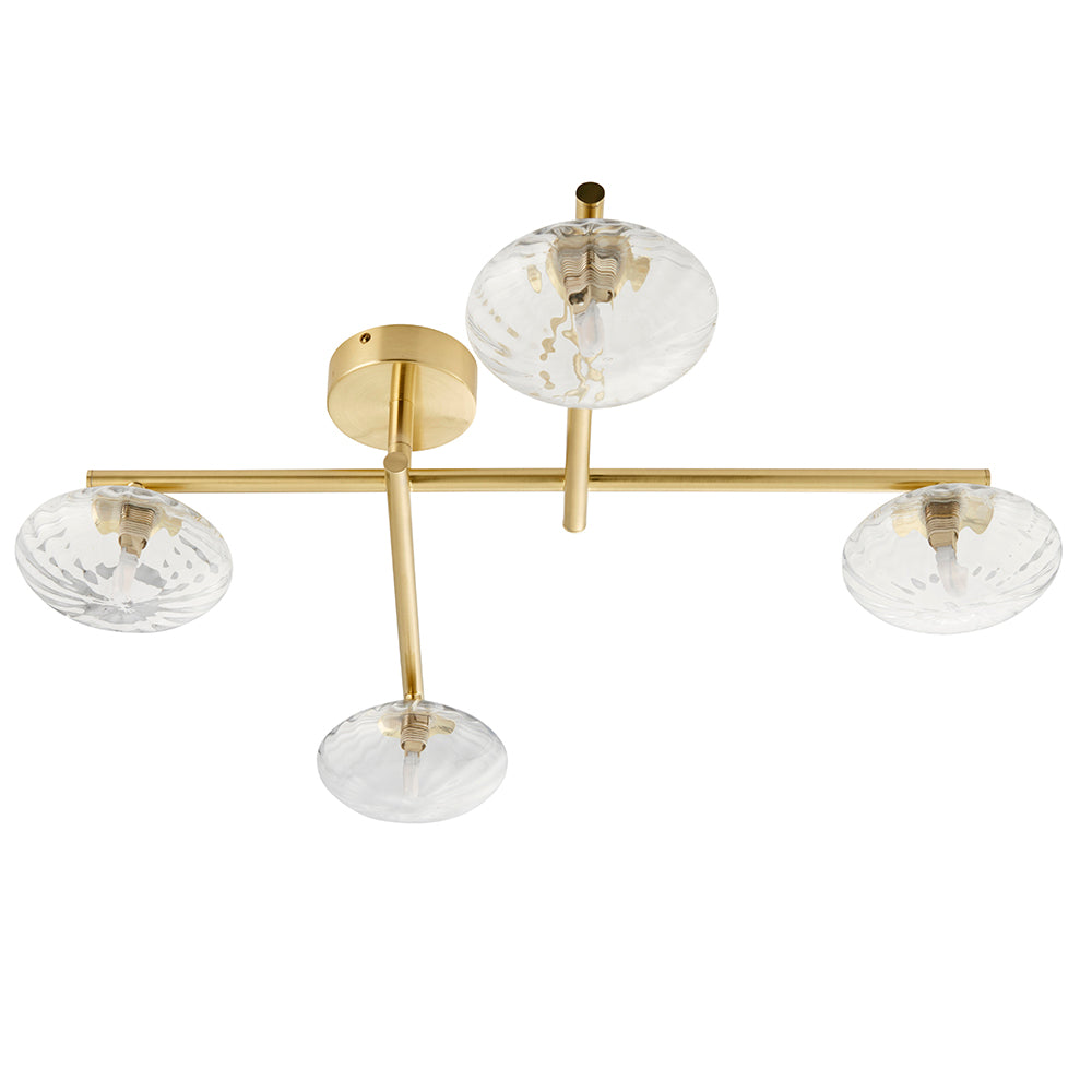 Mobias 4Lt Semi Flush - Satin Brass