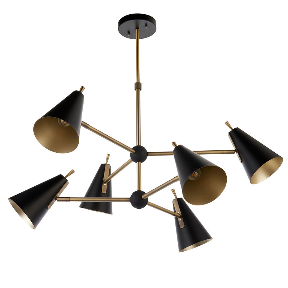 Everett 6Lt Pendant - Black